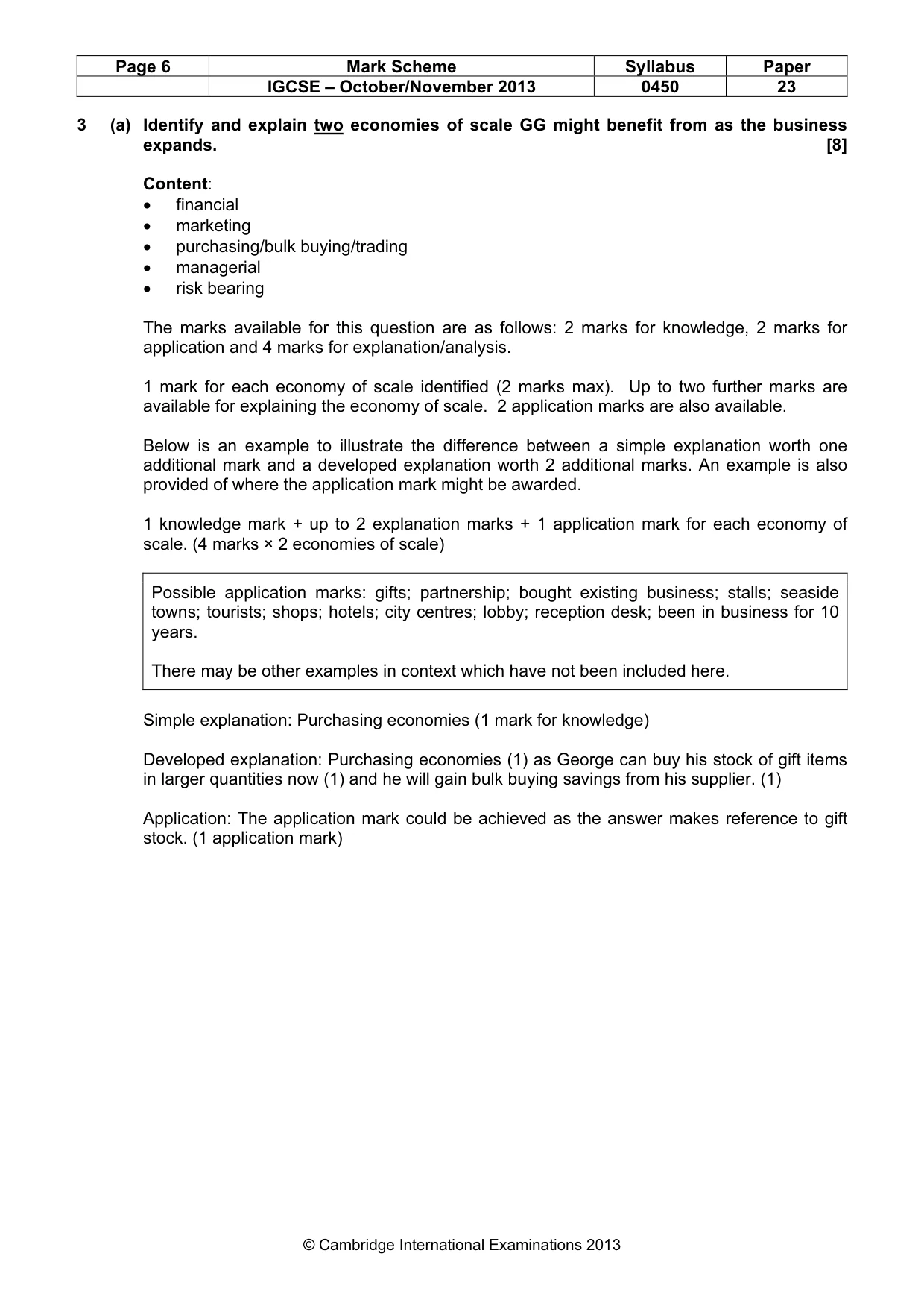 Mark scheme, page 6 of 12