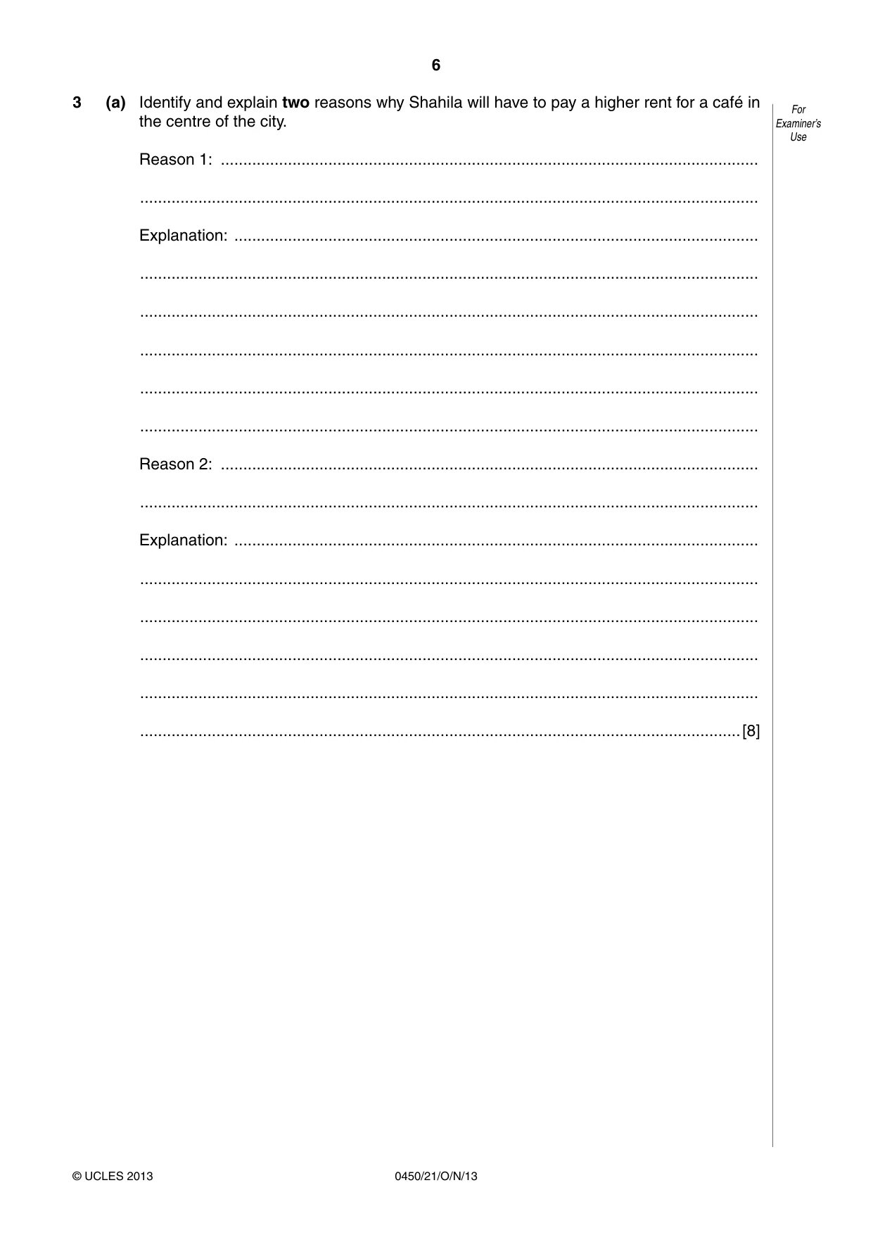 Cambridge IGCSE Business Studies 0450 2013 Oct/Nov Paper 2 · Variant 1 question paper, page 6 of 12