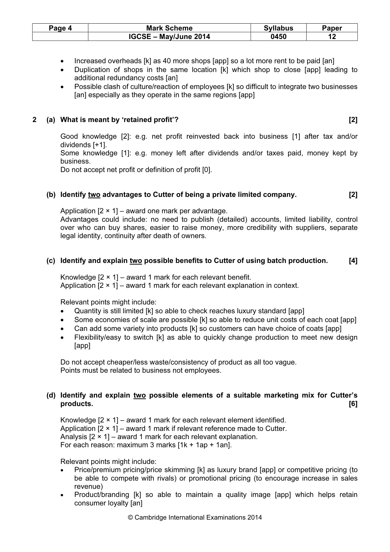 Mark scheme, page 4 of 10