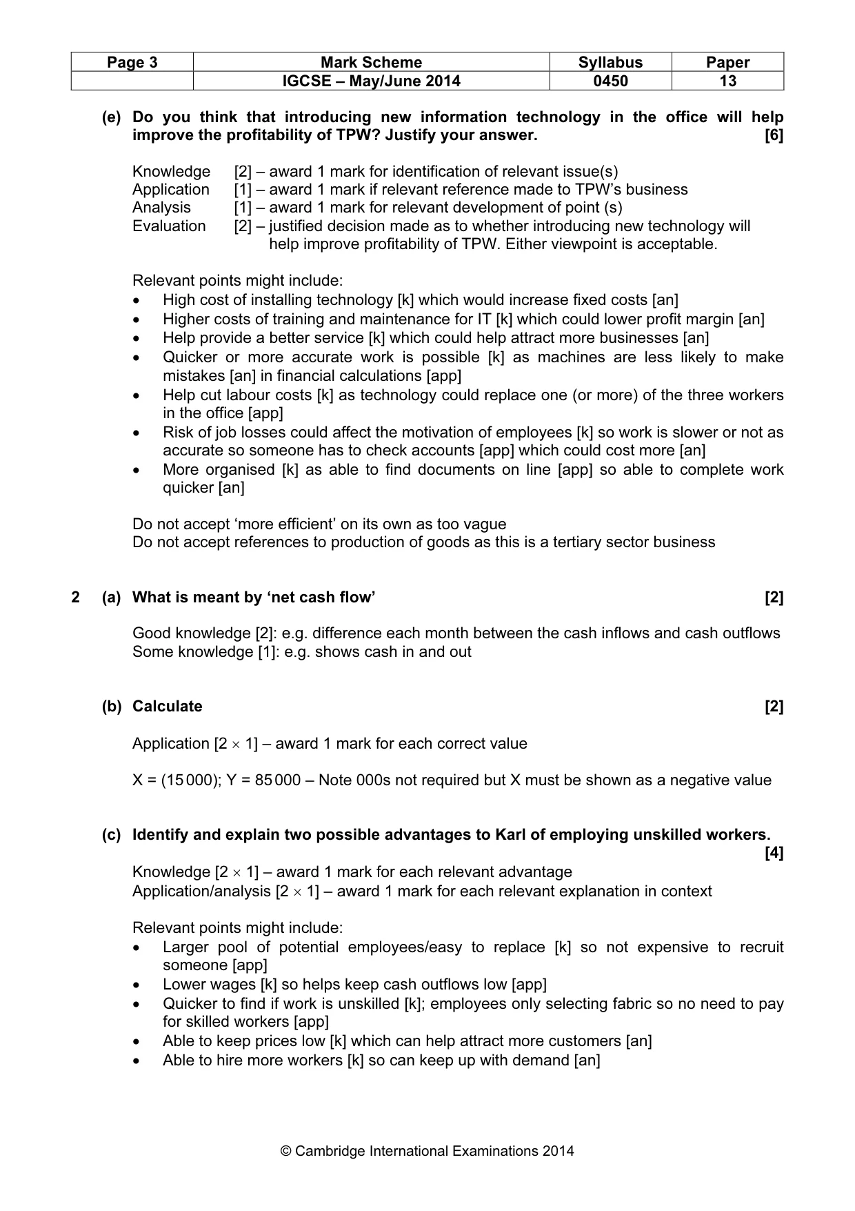 Mark scheme, page 3 of 10