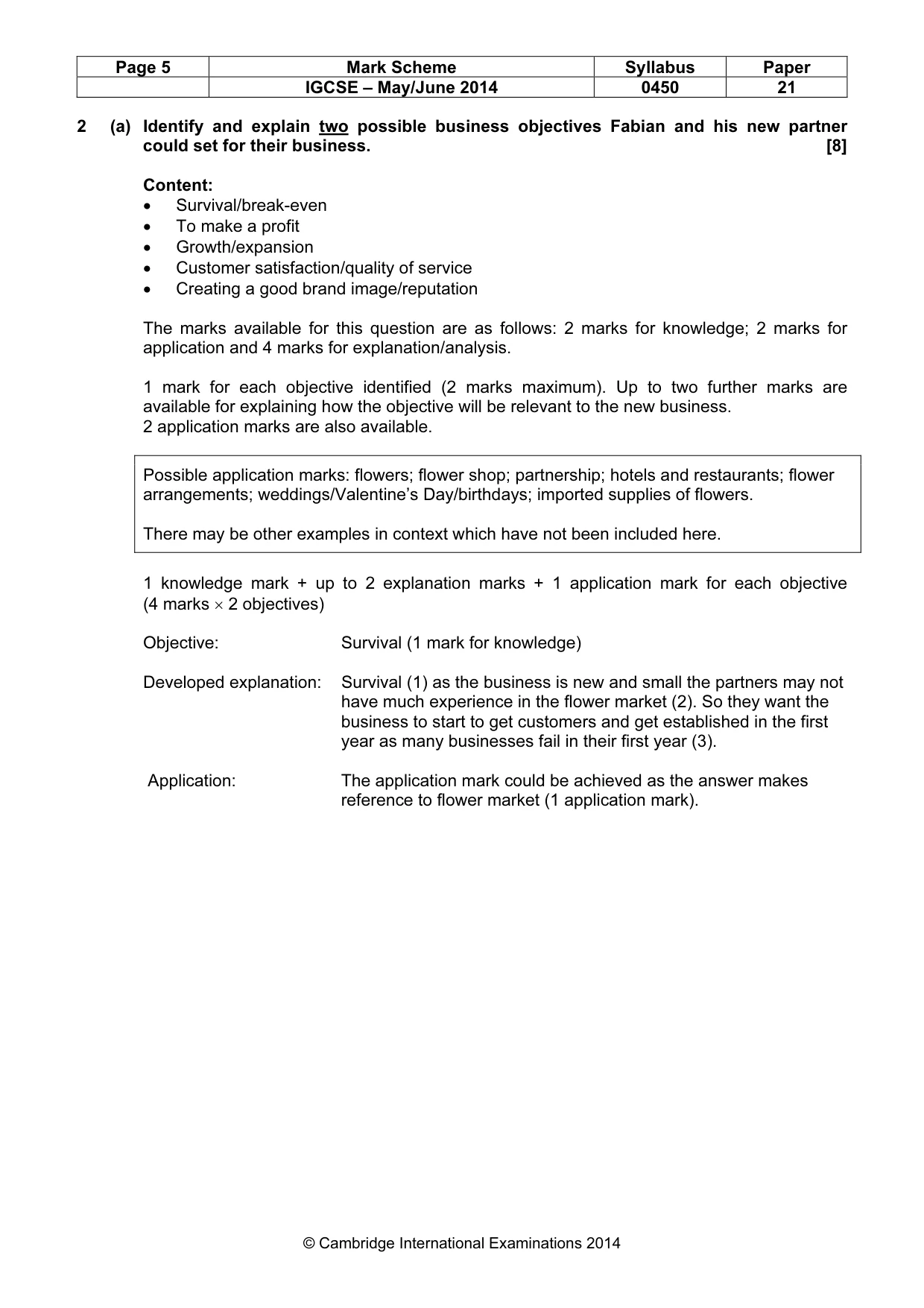 Mark scheme, page 5 of 13
