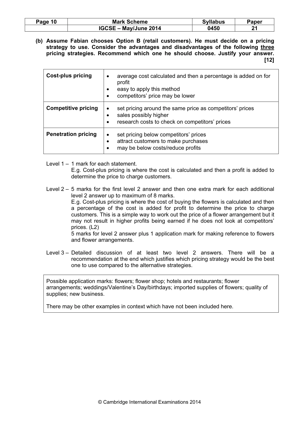 Mark scheme, page 10 of 13
