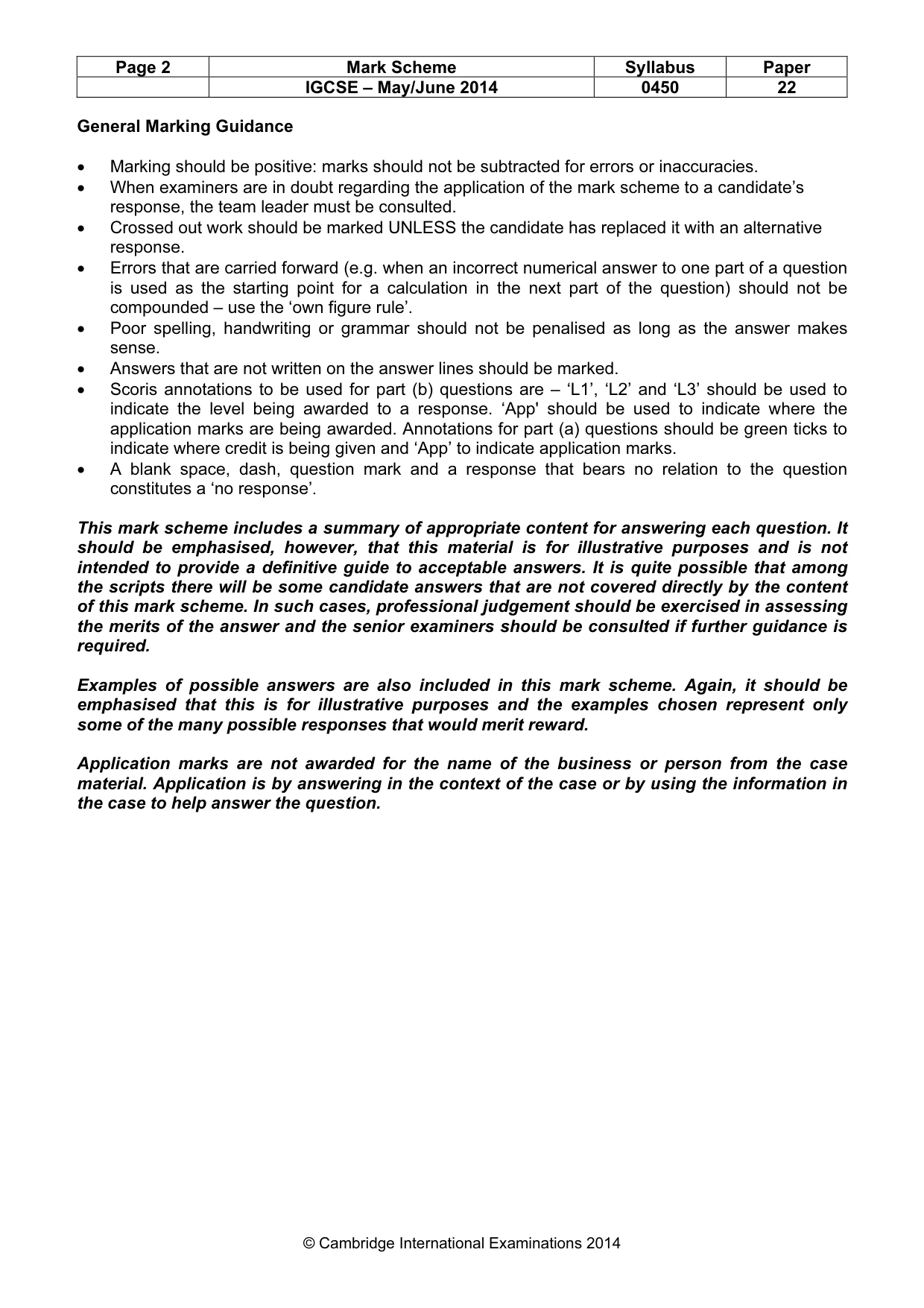 Mark scheme, page 2 of 14