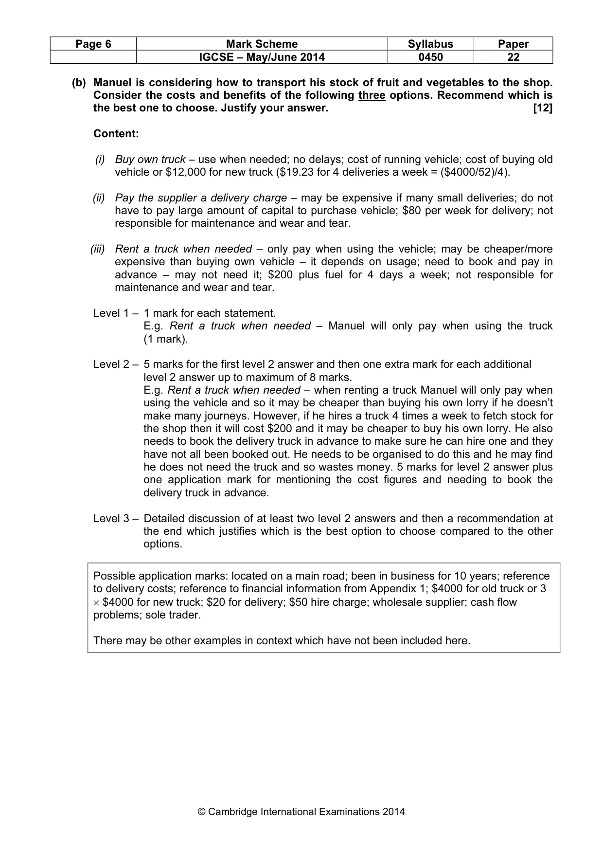 Mark scheme, page 6 of 14