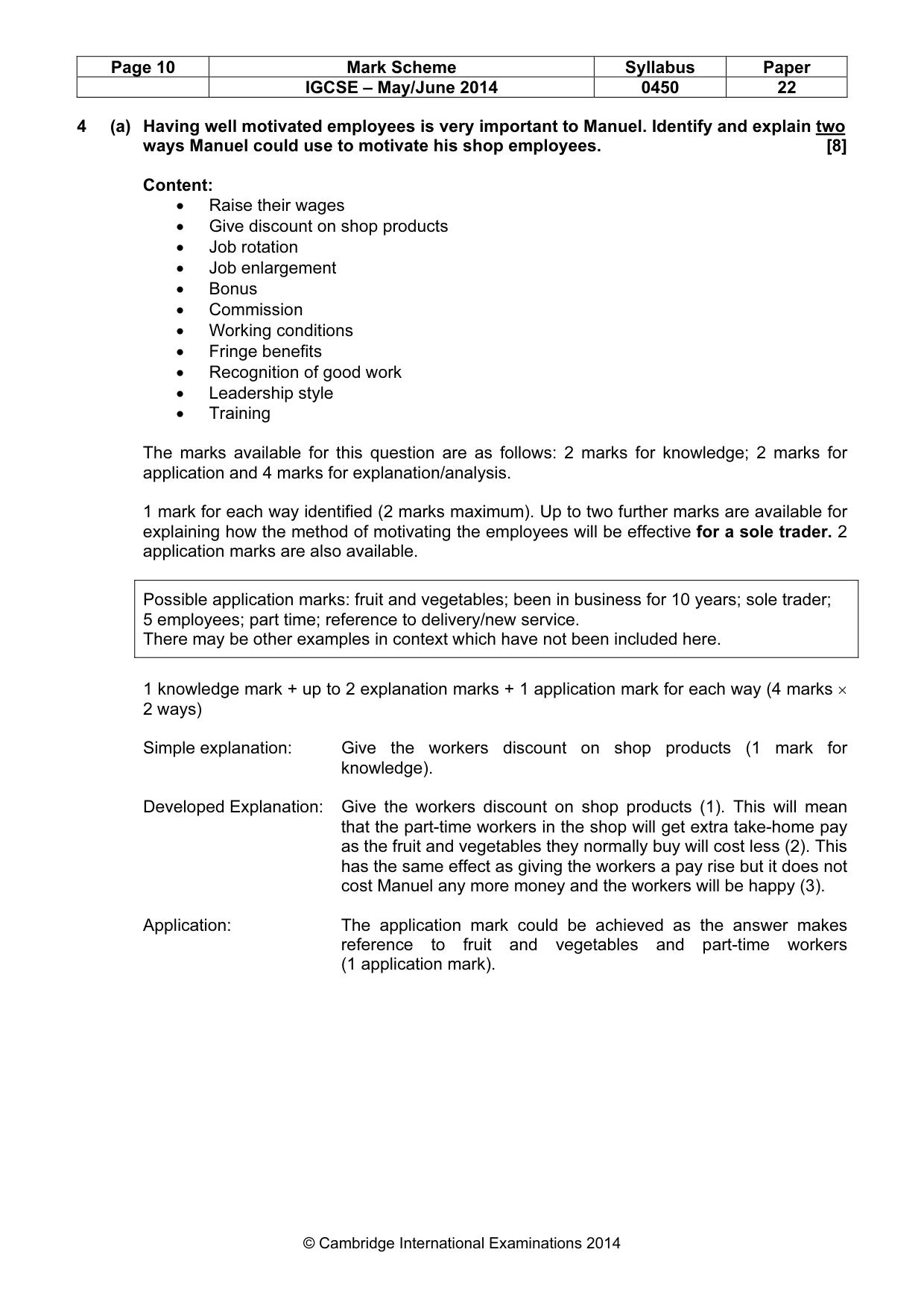 Mark scheme, page 10 of 14
