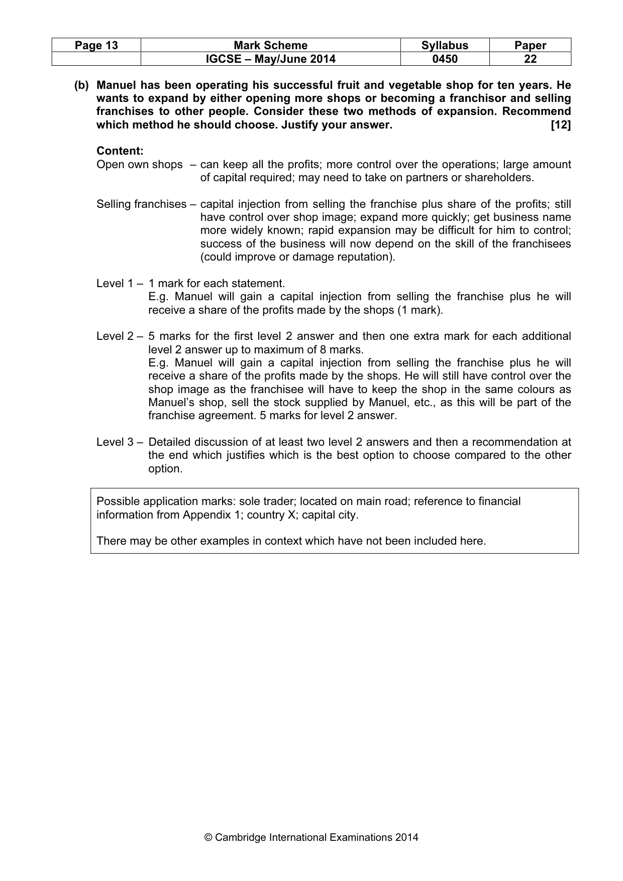 Mark scheme, page 13 of 14