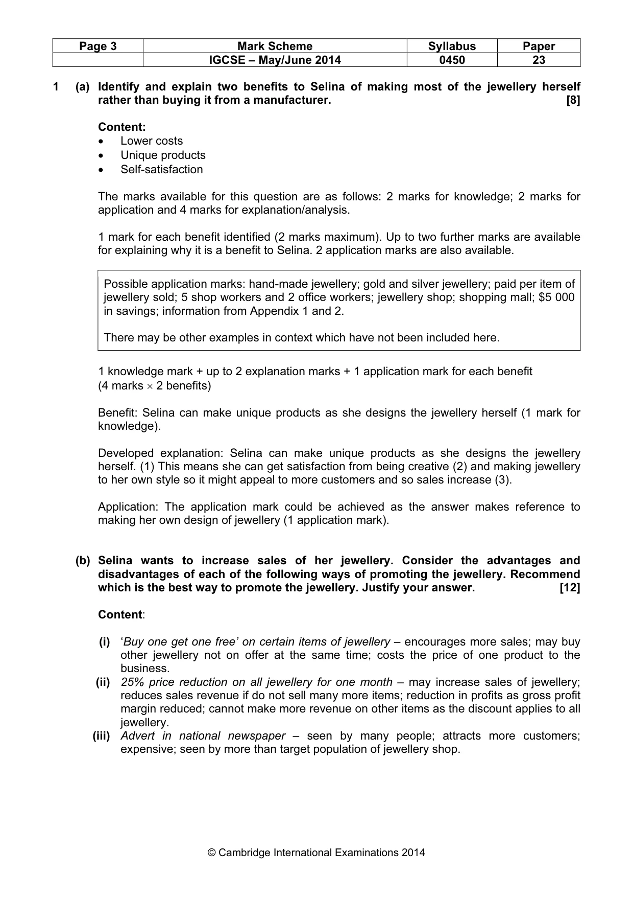 Mark scheme, page 3 of 12