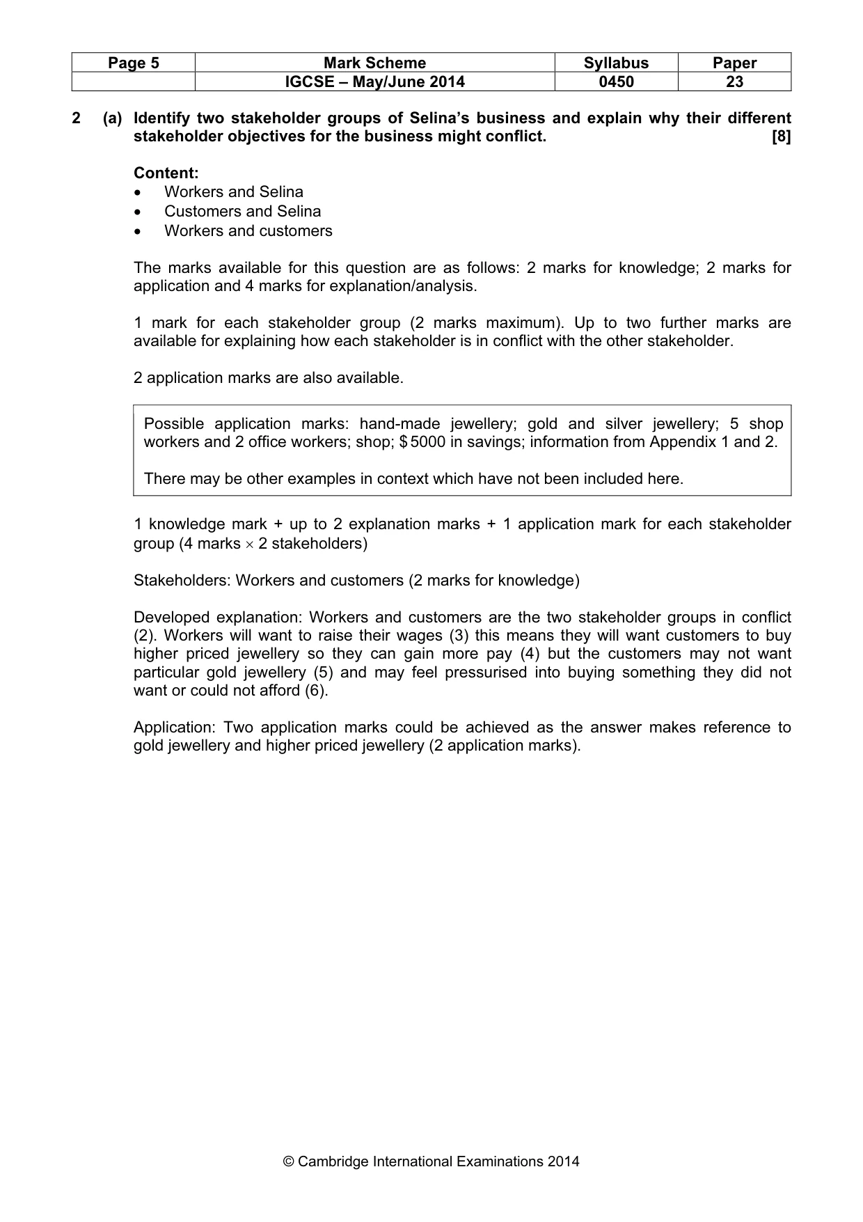 Mark scheme, page 5 of 12