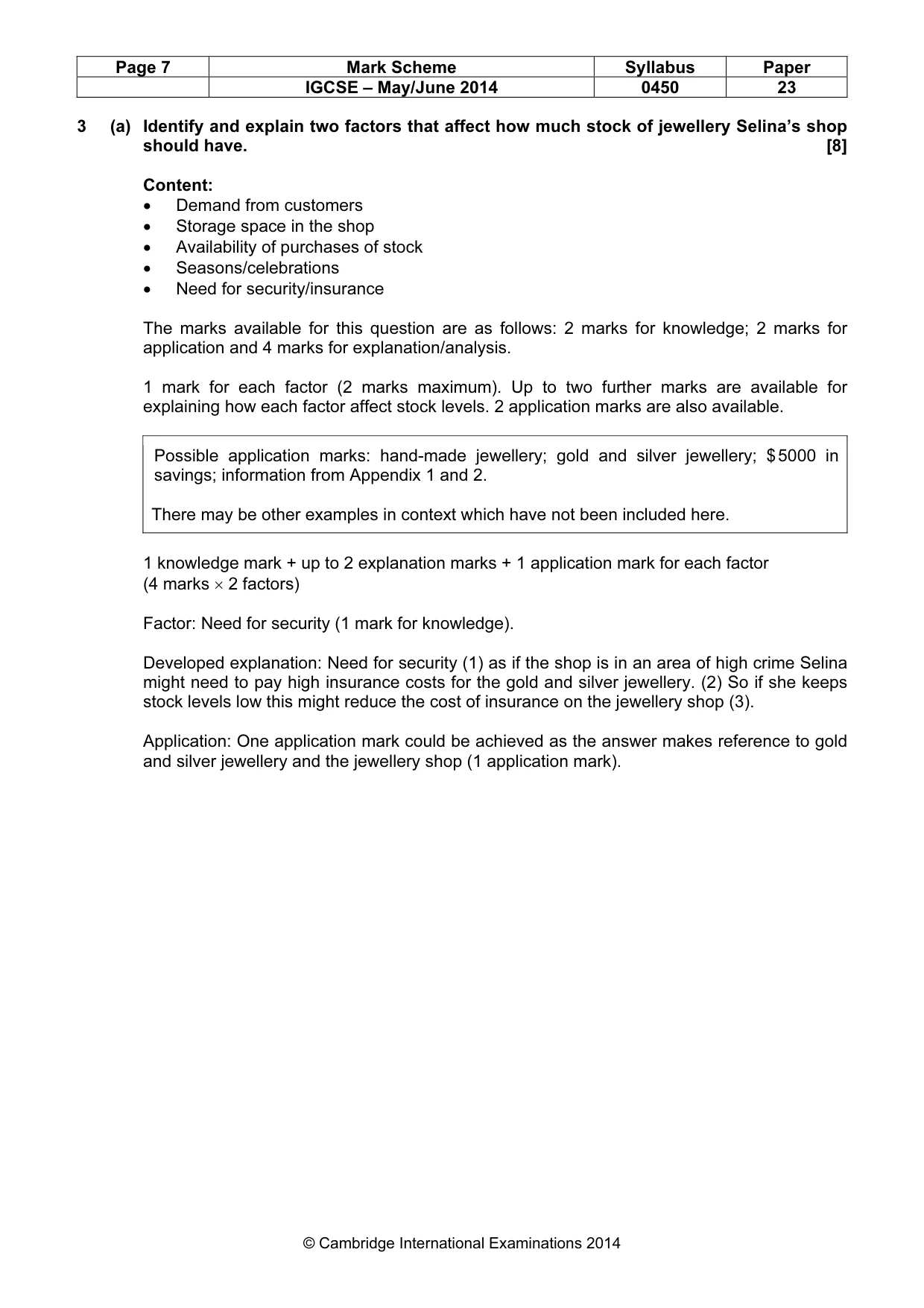 Mark scheme, page 7 of 12