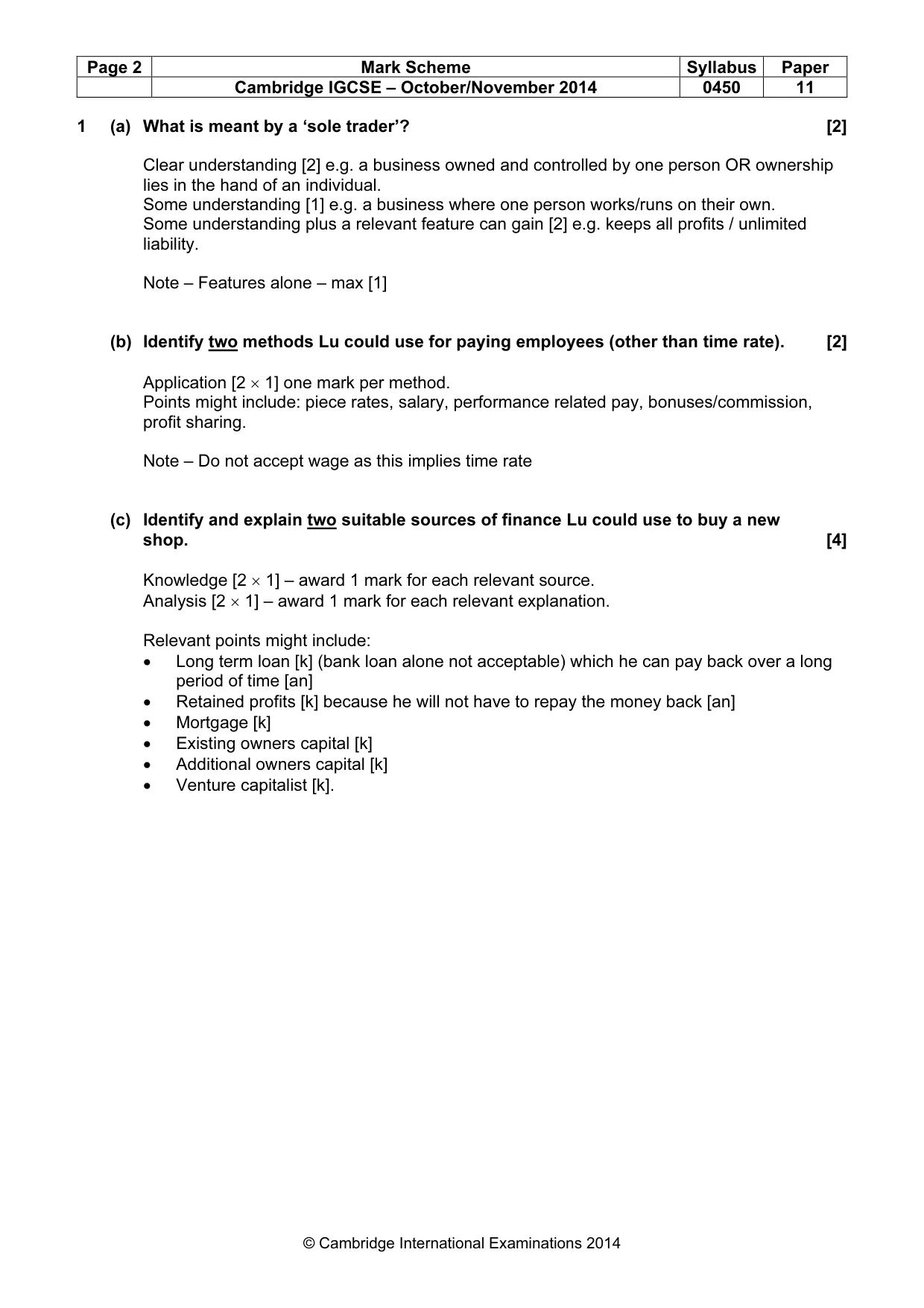 Mark scheme, page 2 of 10
