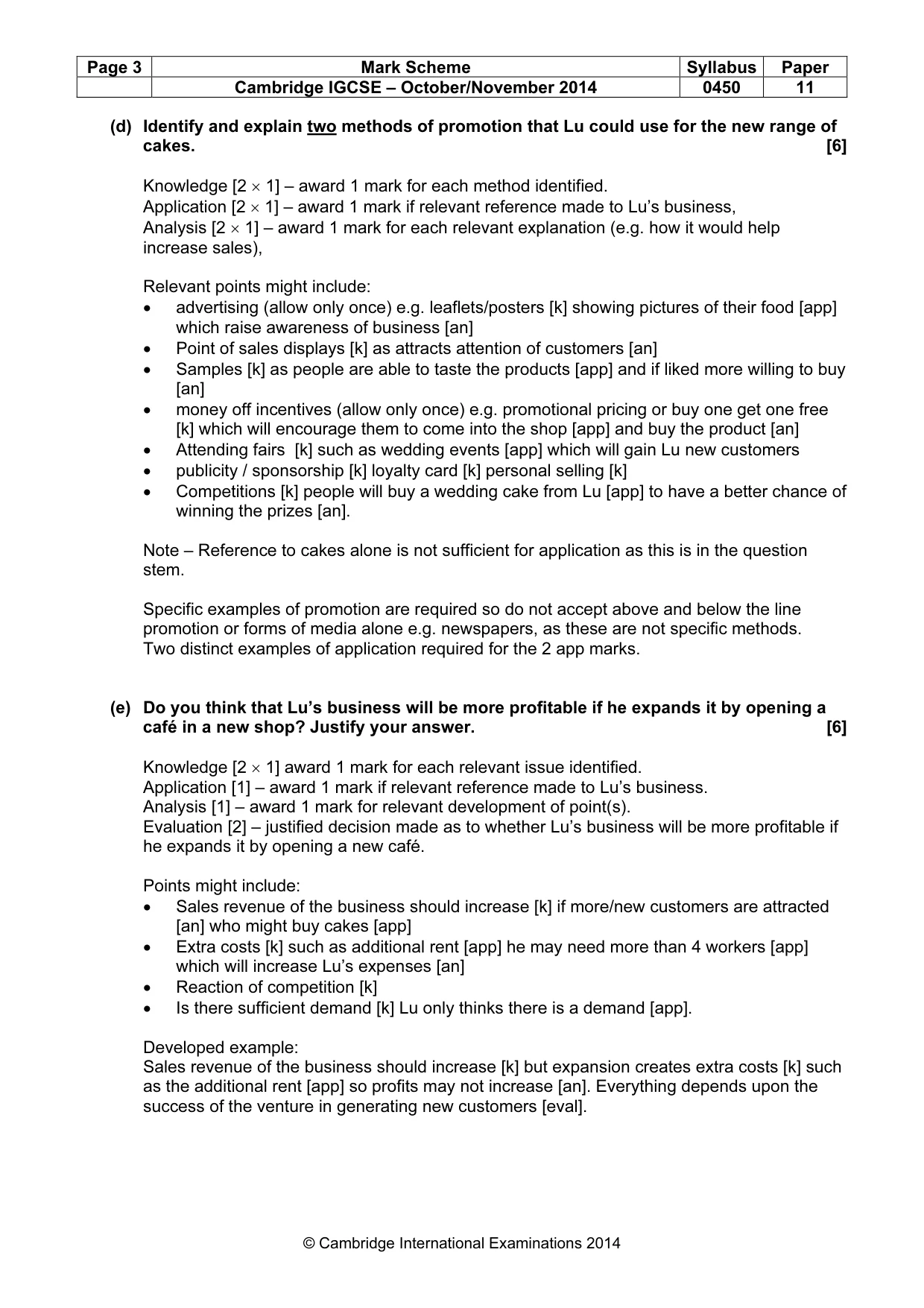 Mark scheme, page 3 of 10
