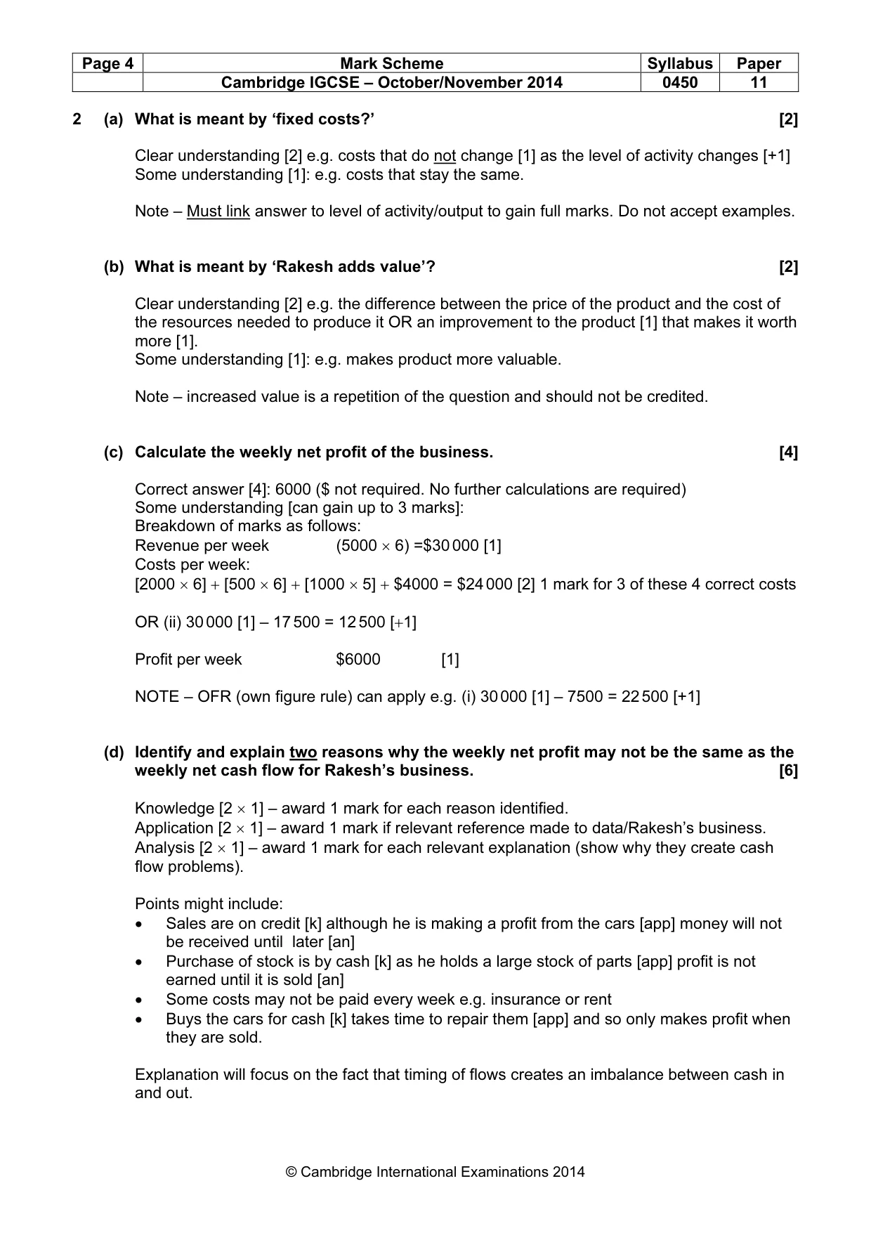 Mark scheme, page 4 of 10