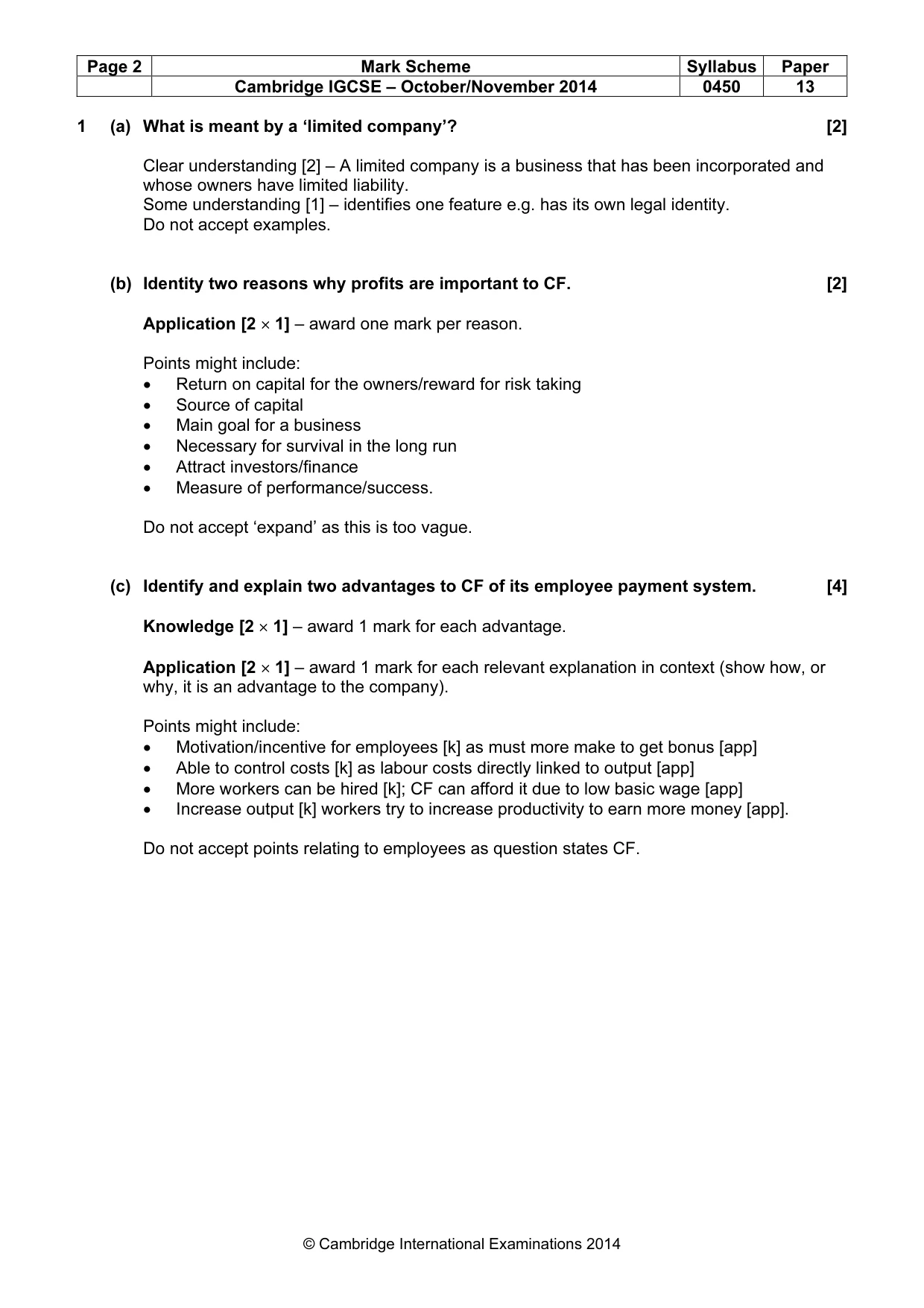 Mark scheme, page 2 of 11
