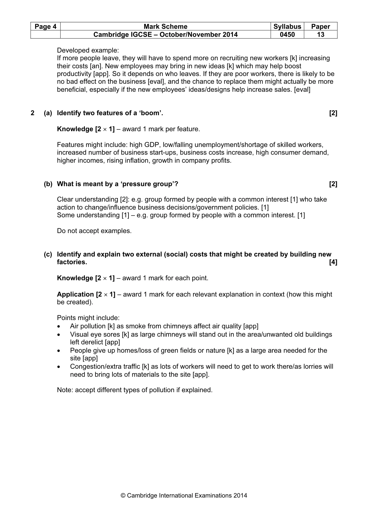 Mark scheme, page 4 of 11