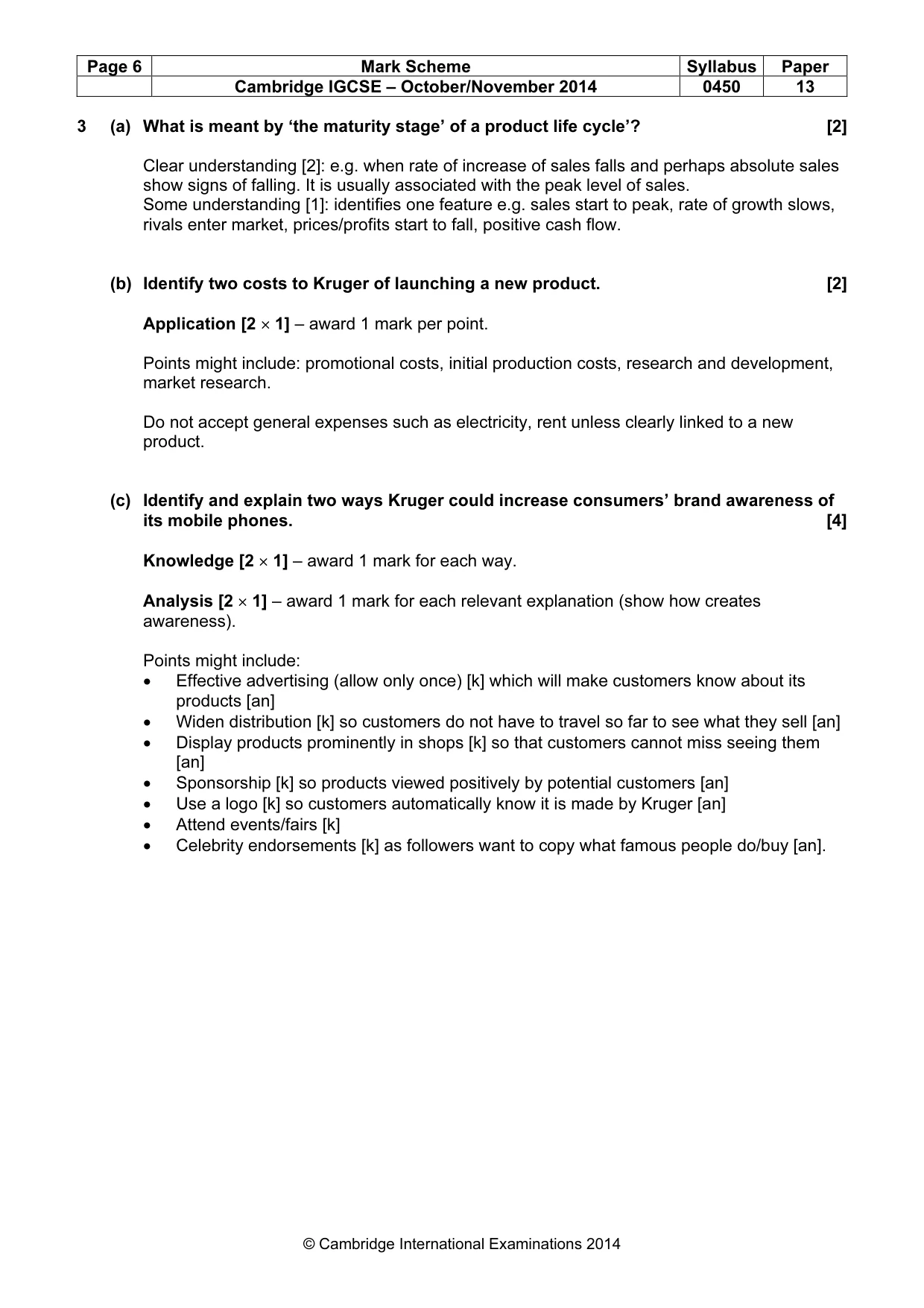 Mark scheme, page 6 of 11