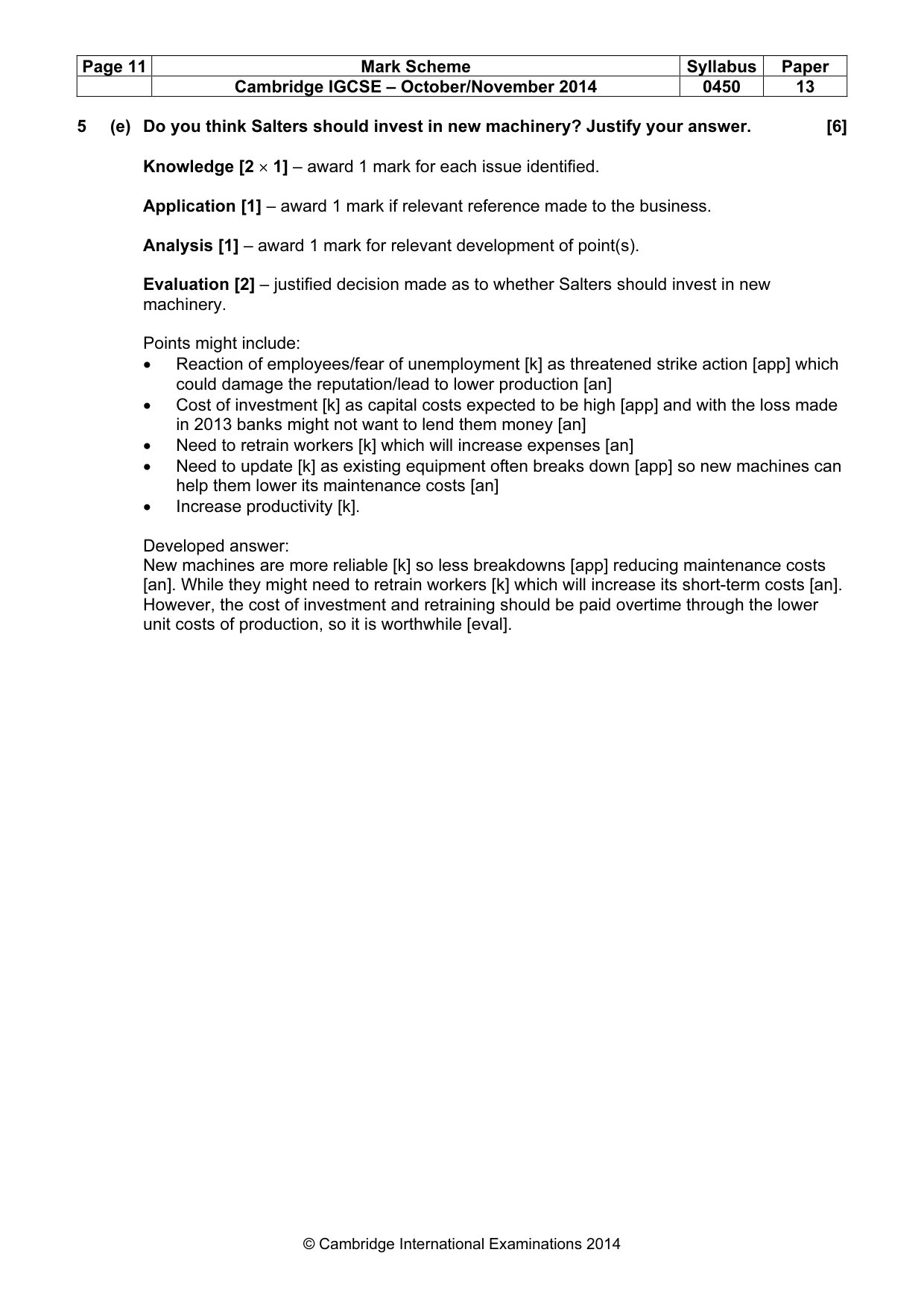 Mark scheme, page 11 of 11