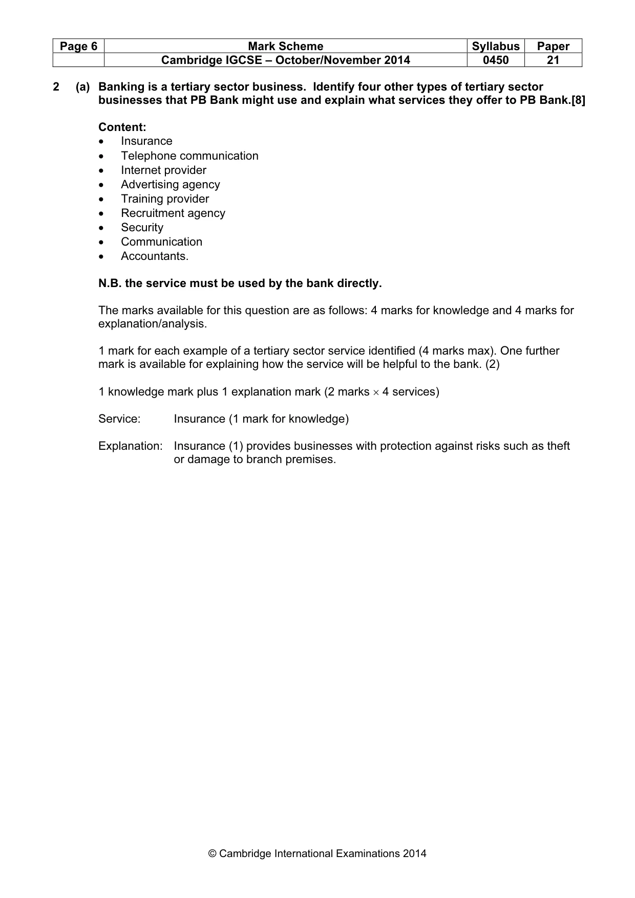 Mark scheme, page 6 of 13