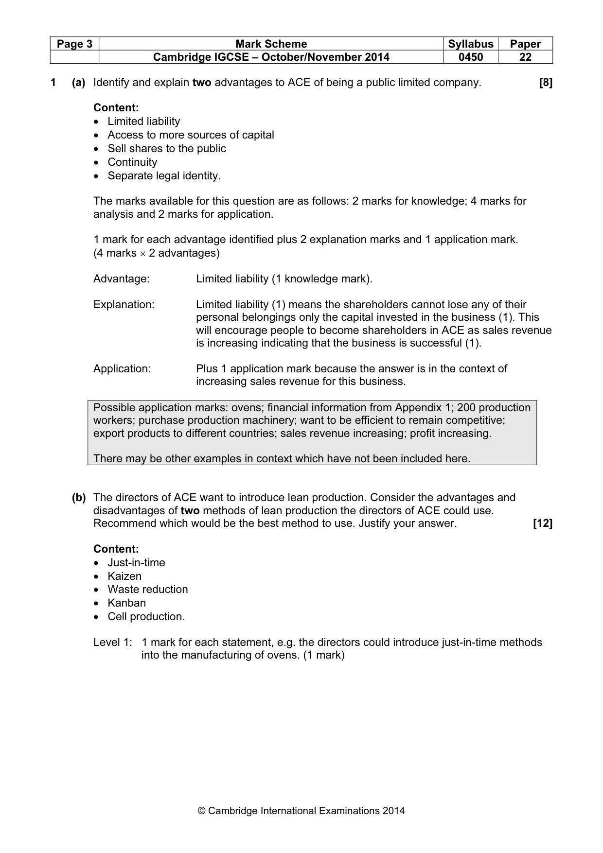 Mark scheme, page 3 of 12