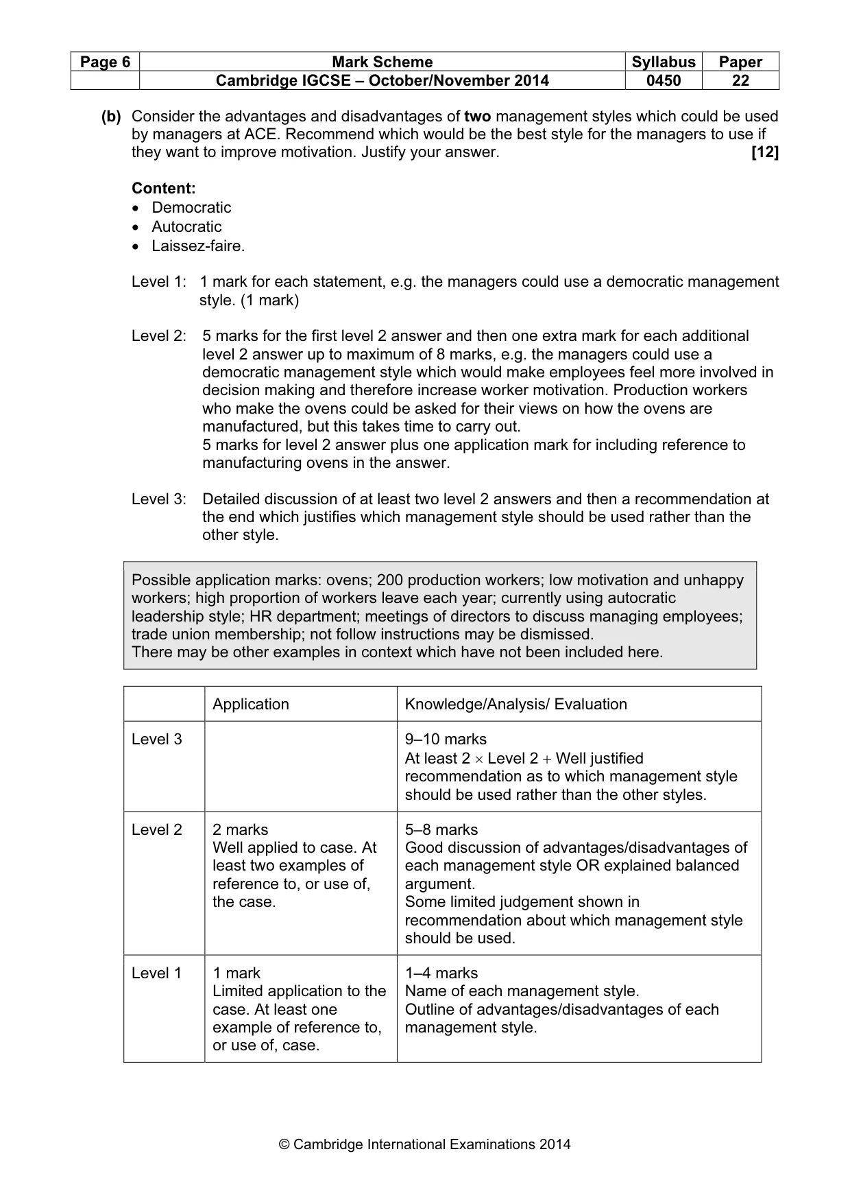 Mark scheme, page 6 of 12
