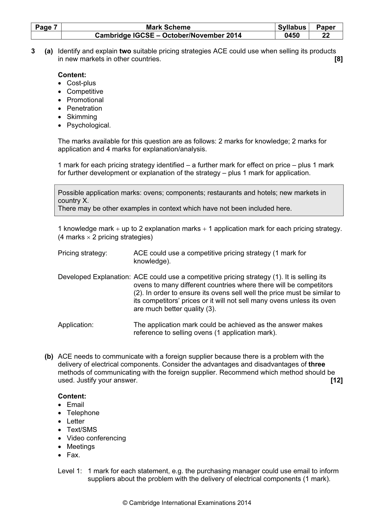 Mark scheme, page 7 of 12