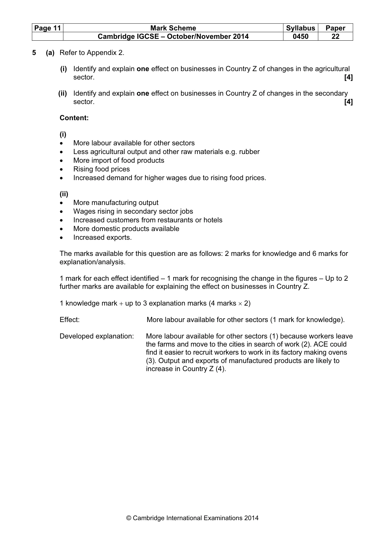 Mark scheme, page 11 of 12
