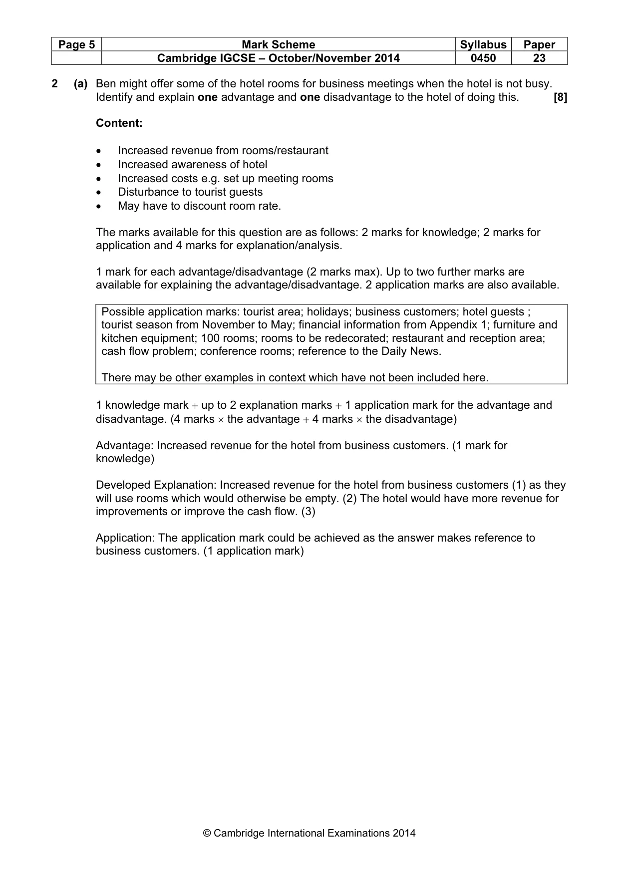 Mark scheme, page 5 of 12