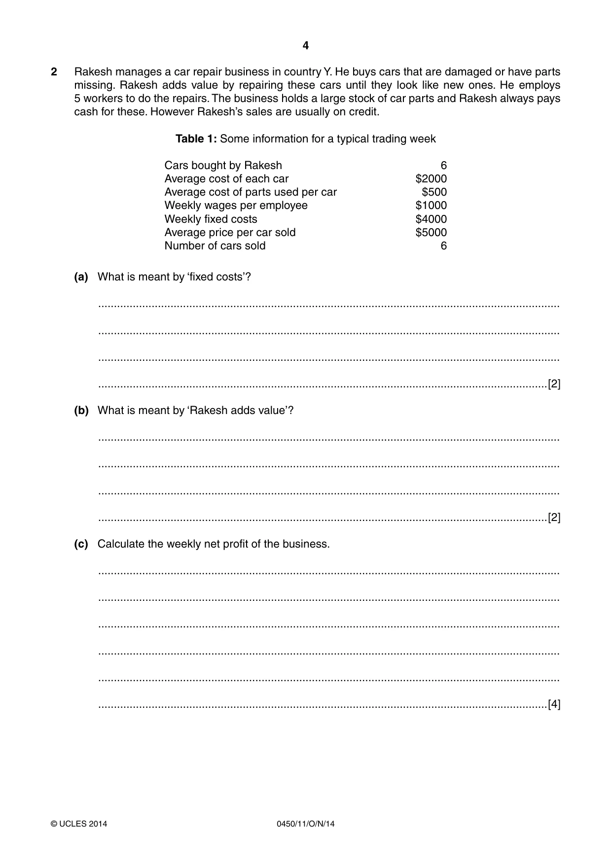 Cambridge IGCSE Business Studies 0450 2014 Oct/Nov Paper 1 · Variant 1 question paper, page 4 of 12