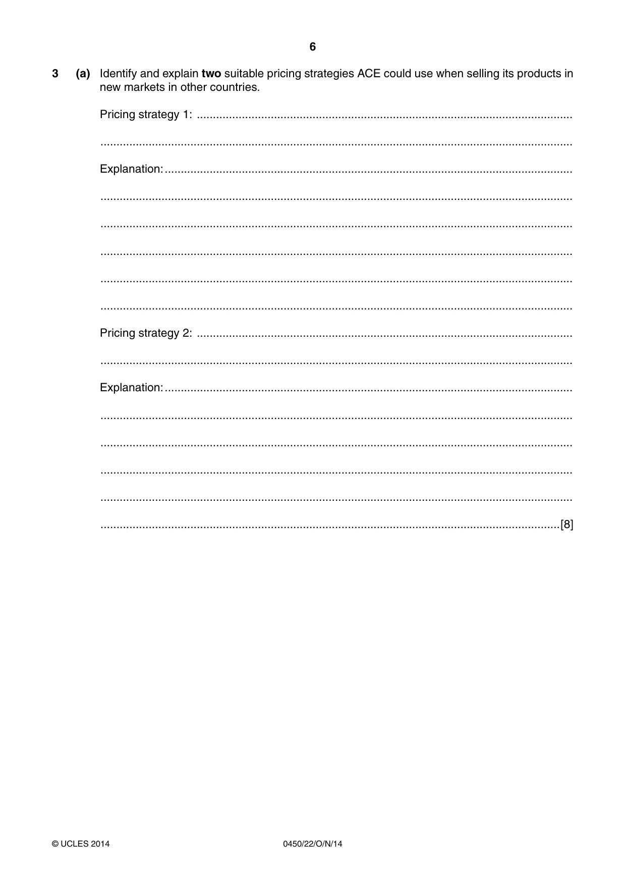 Cambridge IGCSE Business Studies 0450 2014 Oct/Nov Paper 2 · Variant 2 question paper, page 6 of 12