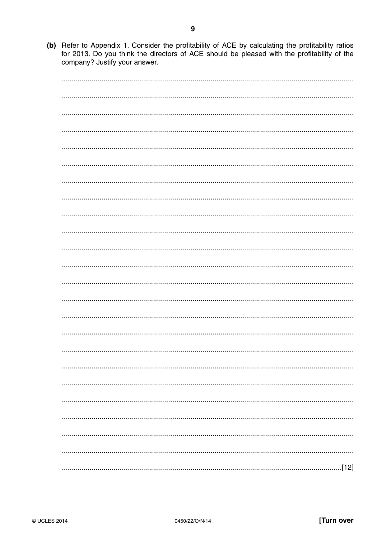 Cambridge IGCSE Business Studies 0450 2014 Oct/Nov Paper 2 · Variant 2 question paper, page 9 of 12