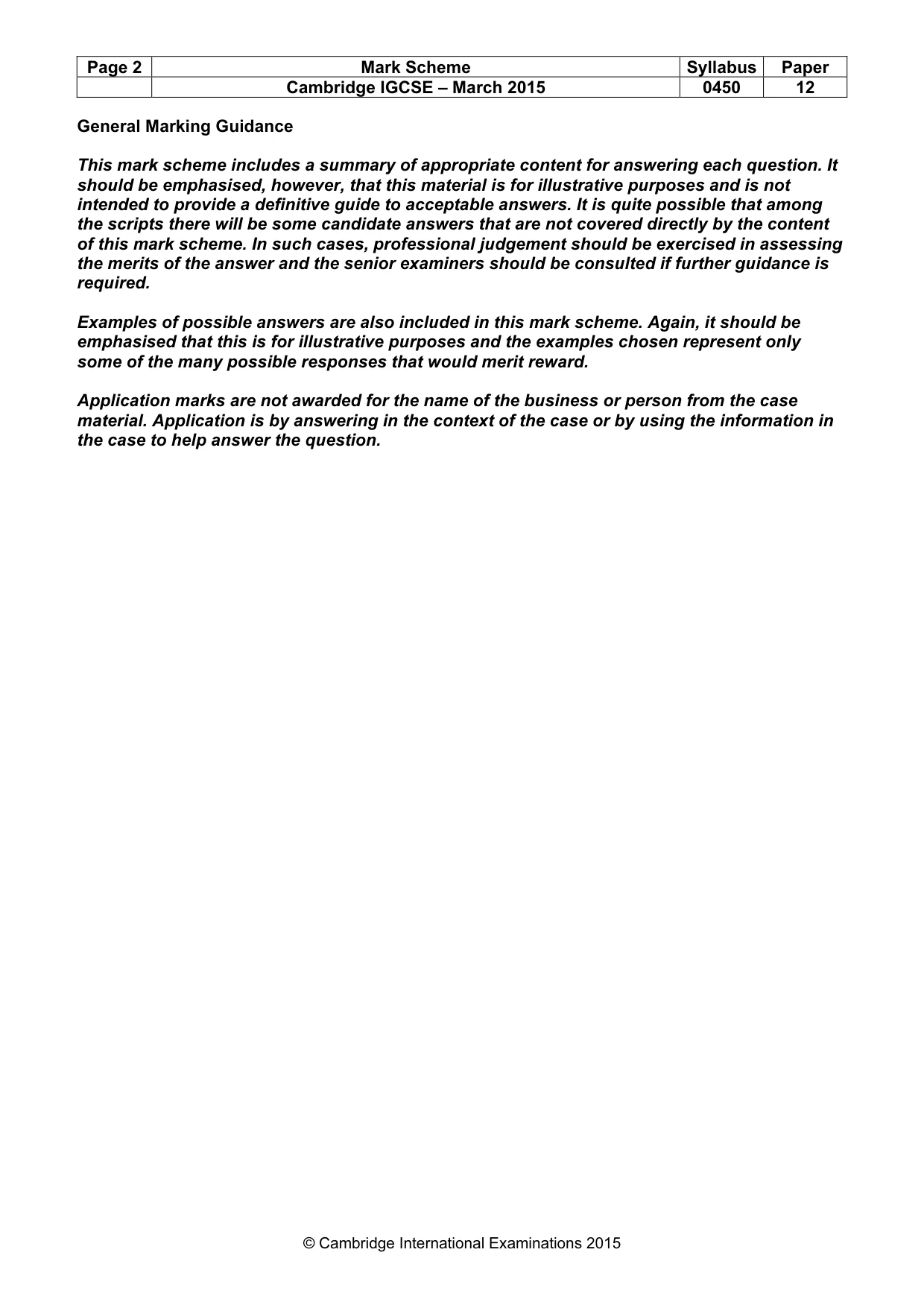 Mark scheme, page 2 of 9