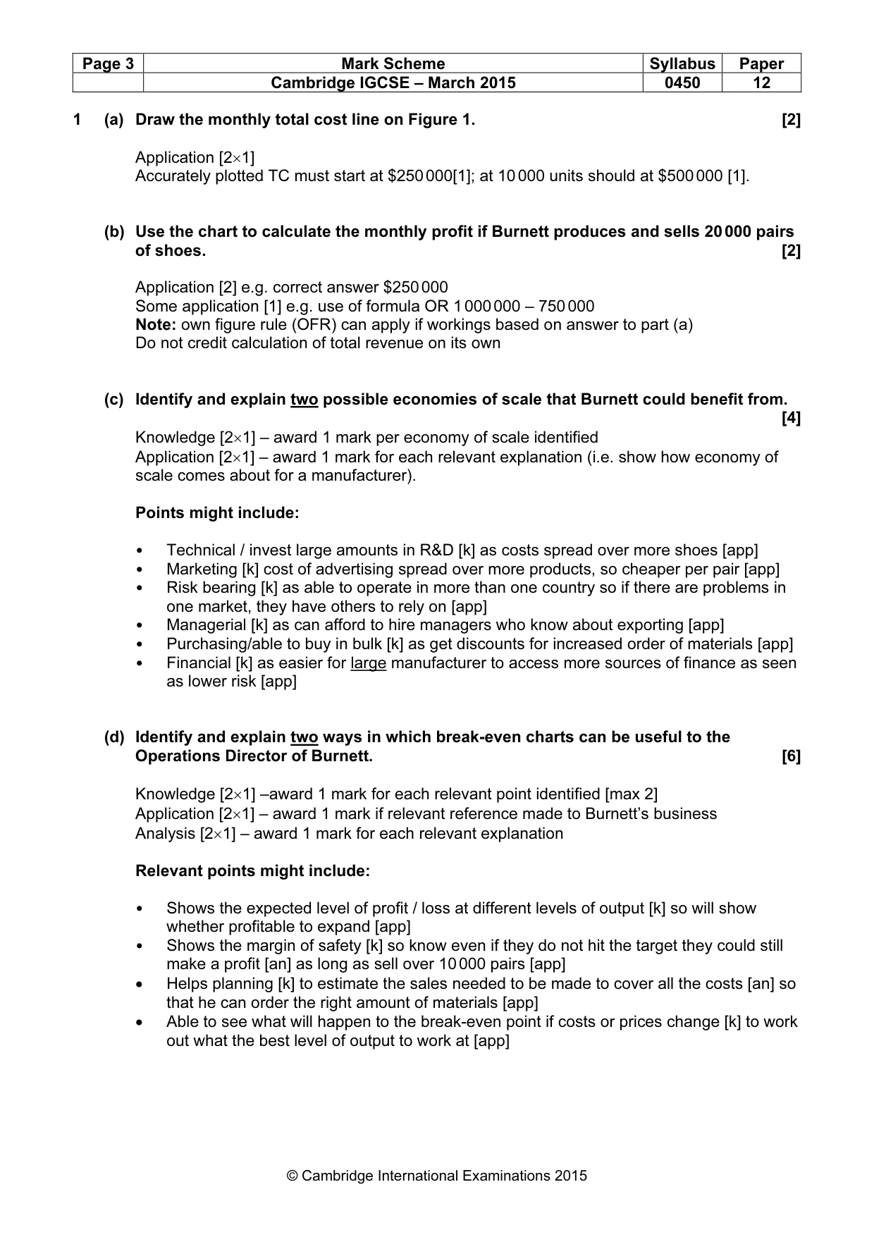 Mark scheme, page 3 of 9