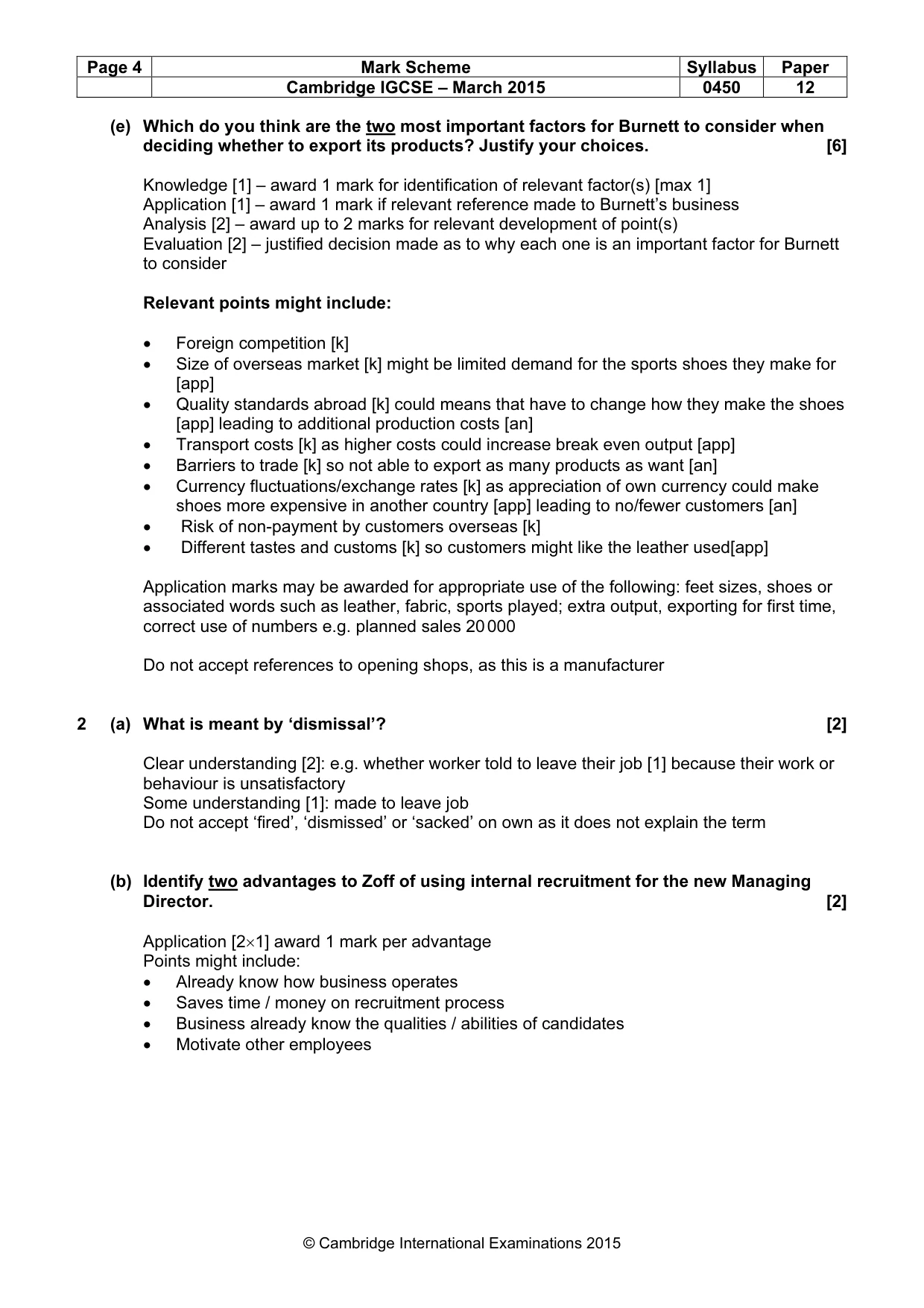 Mark scheme, page 4 of 9