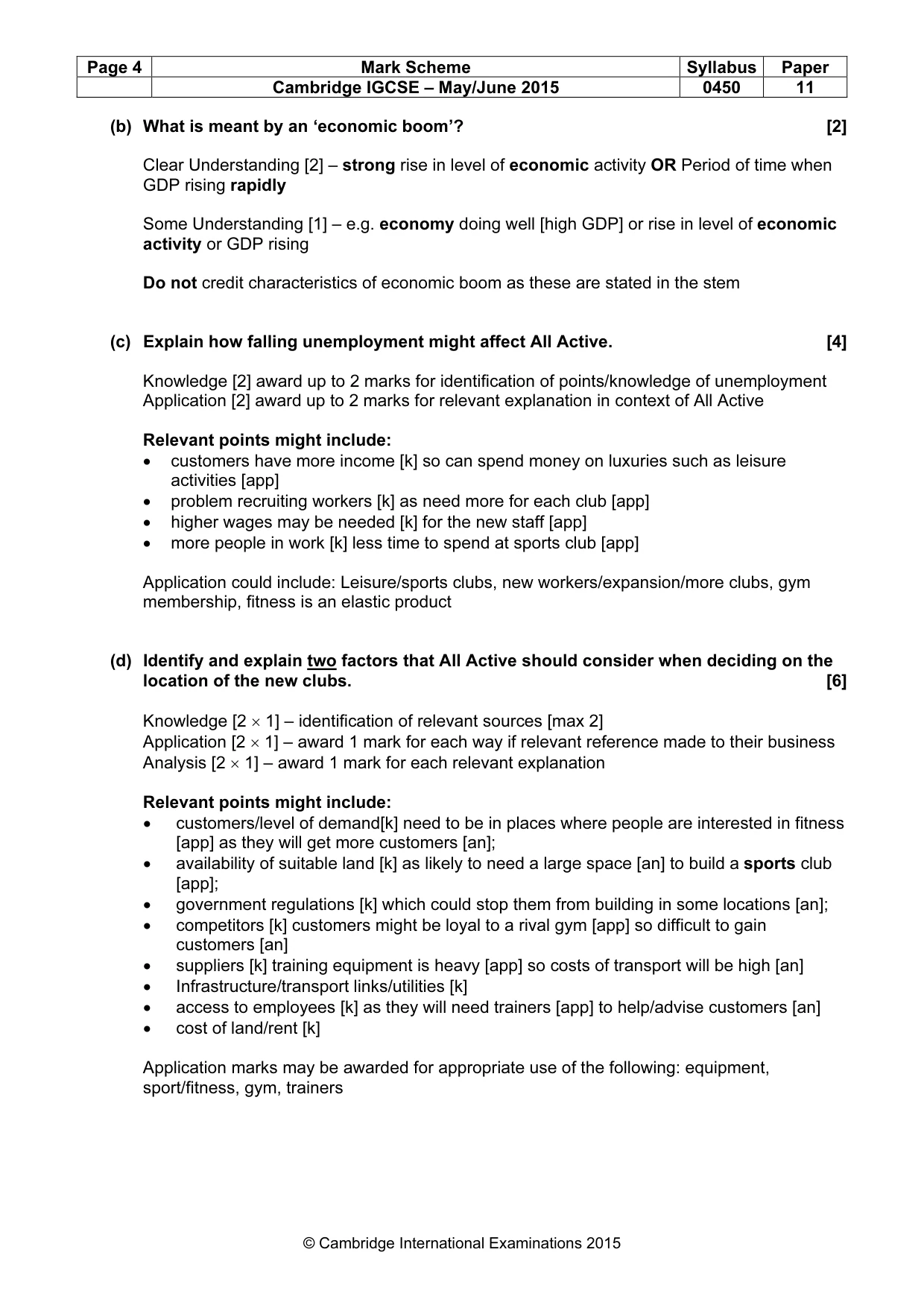 Mark scheme, page 4 of 9