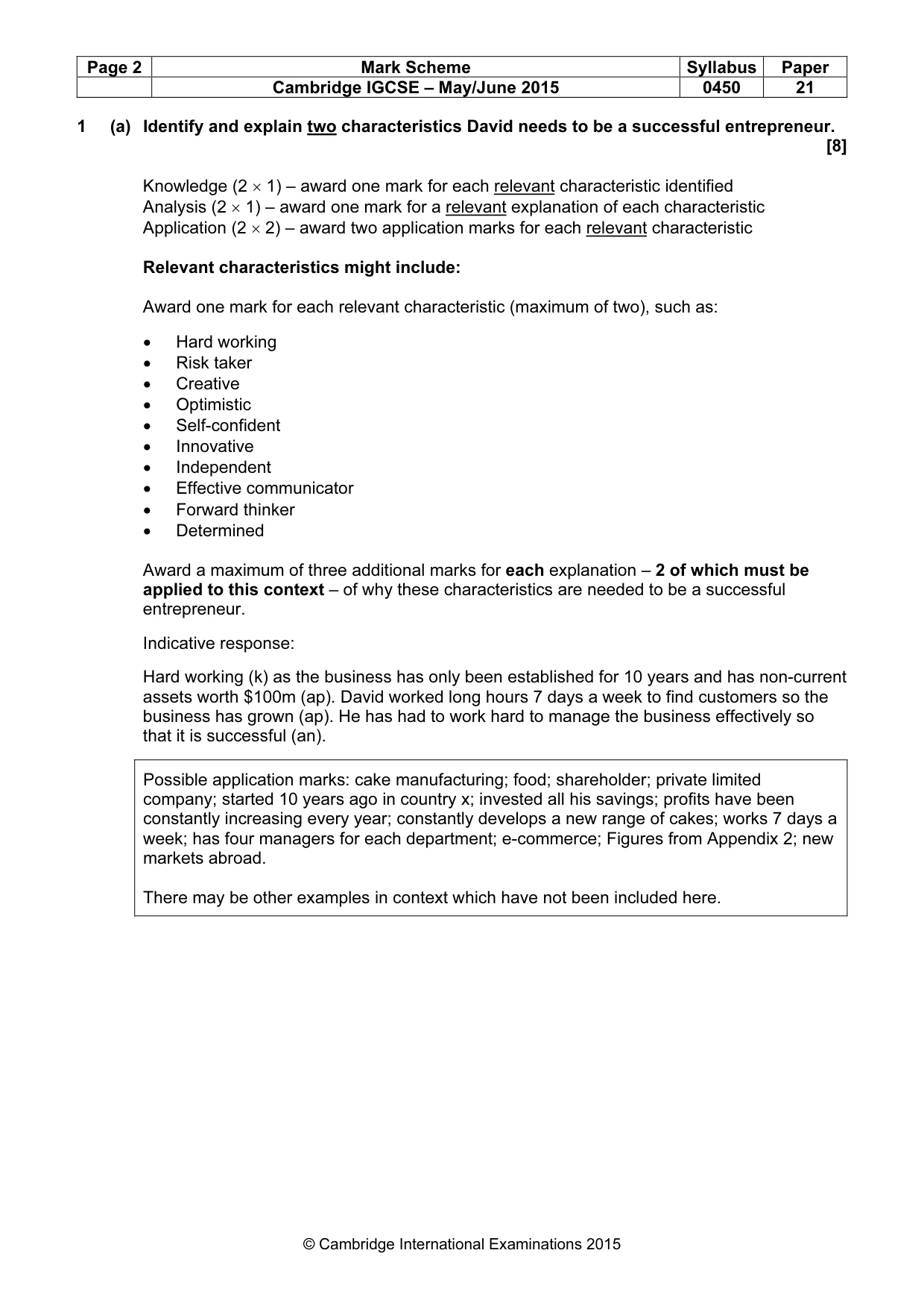 Mark scheme, page 2 of 11