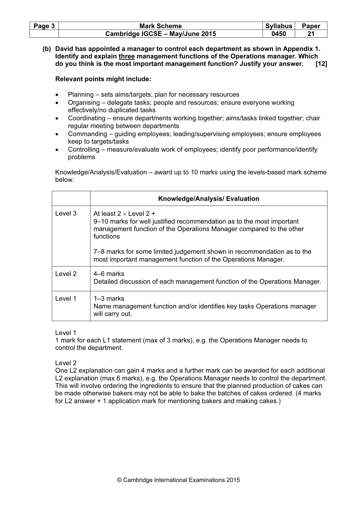 Mark scheme, page 3 of 11