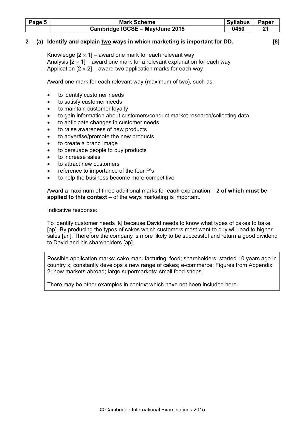Mark scheme, page 5 of 11