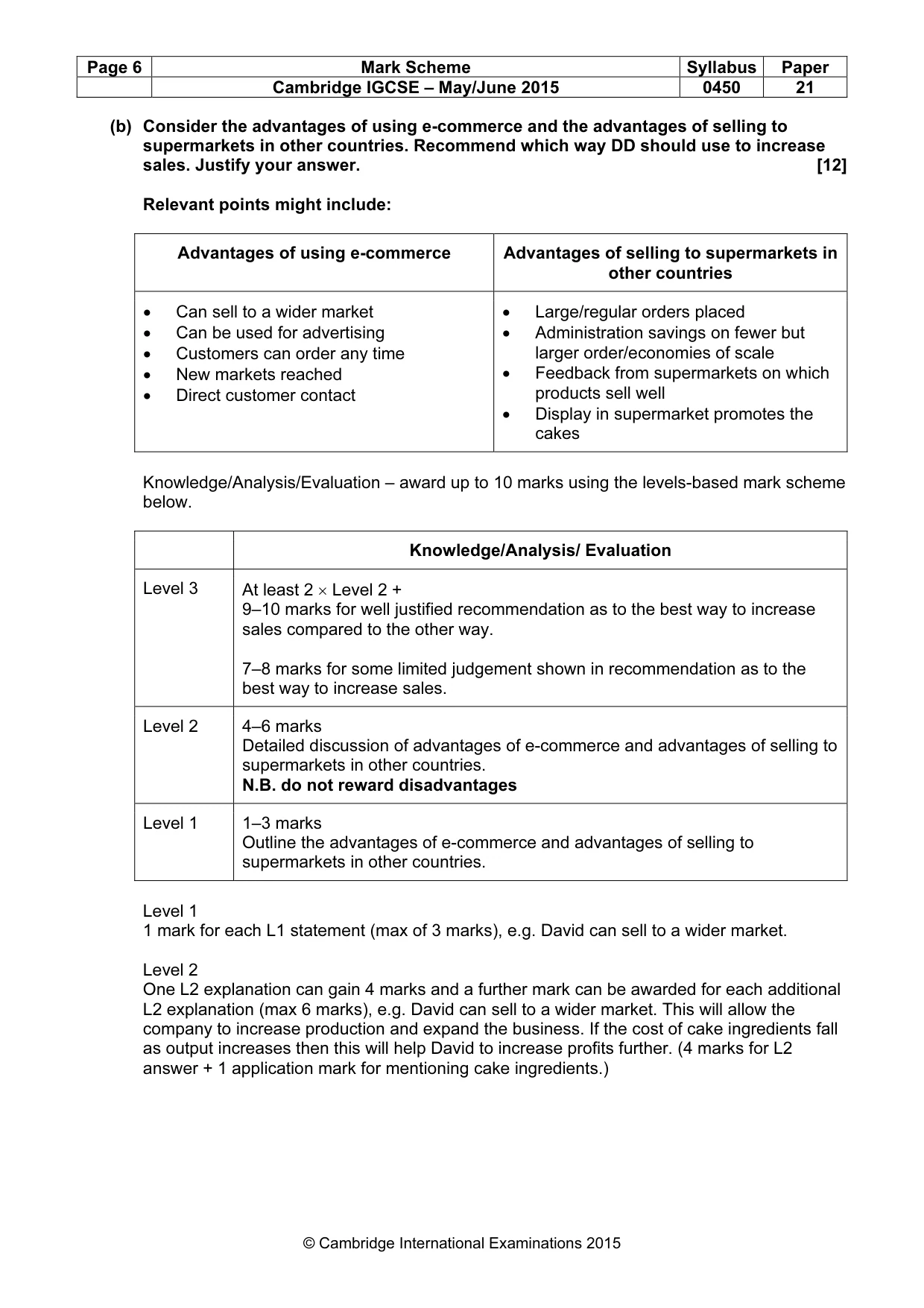 Mark scheme, page 6 of 11