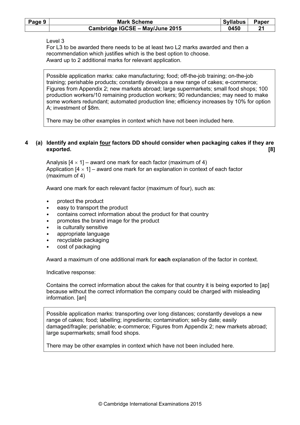 Mark scheme, page 9 of 11