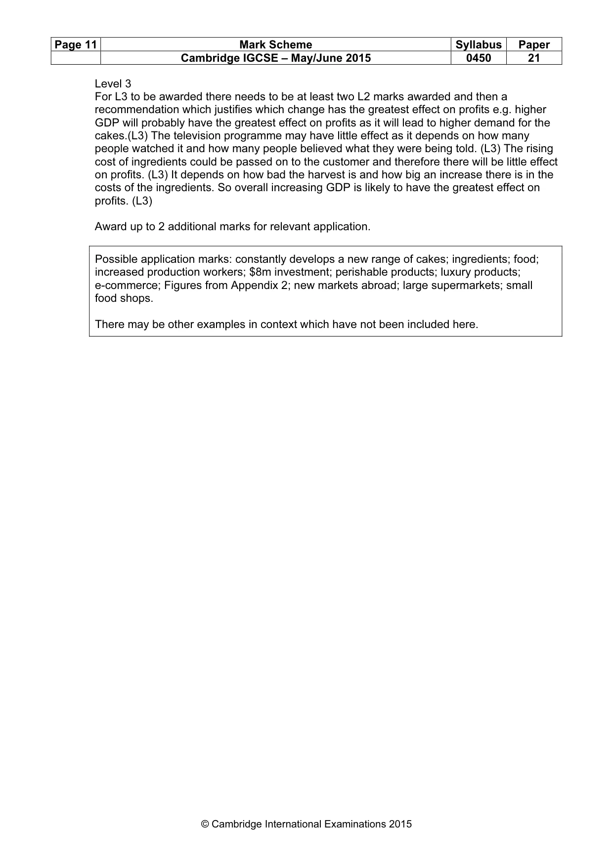 Mark scheme, page 11 of 11