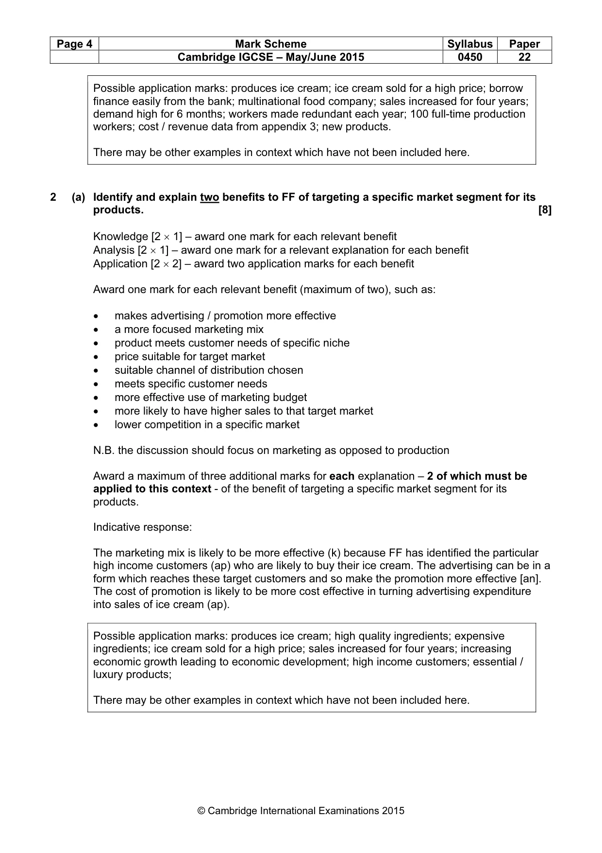 Mark scheme, page 4 of 10