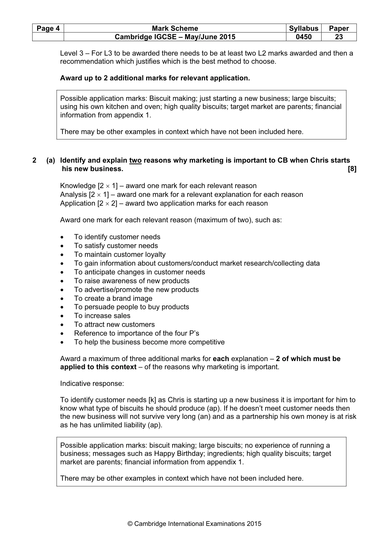 Mark scheme, page 4 of 9