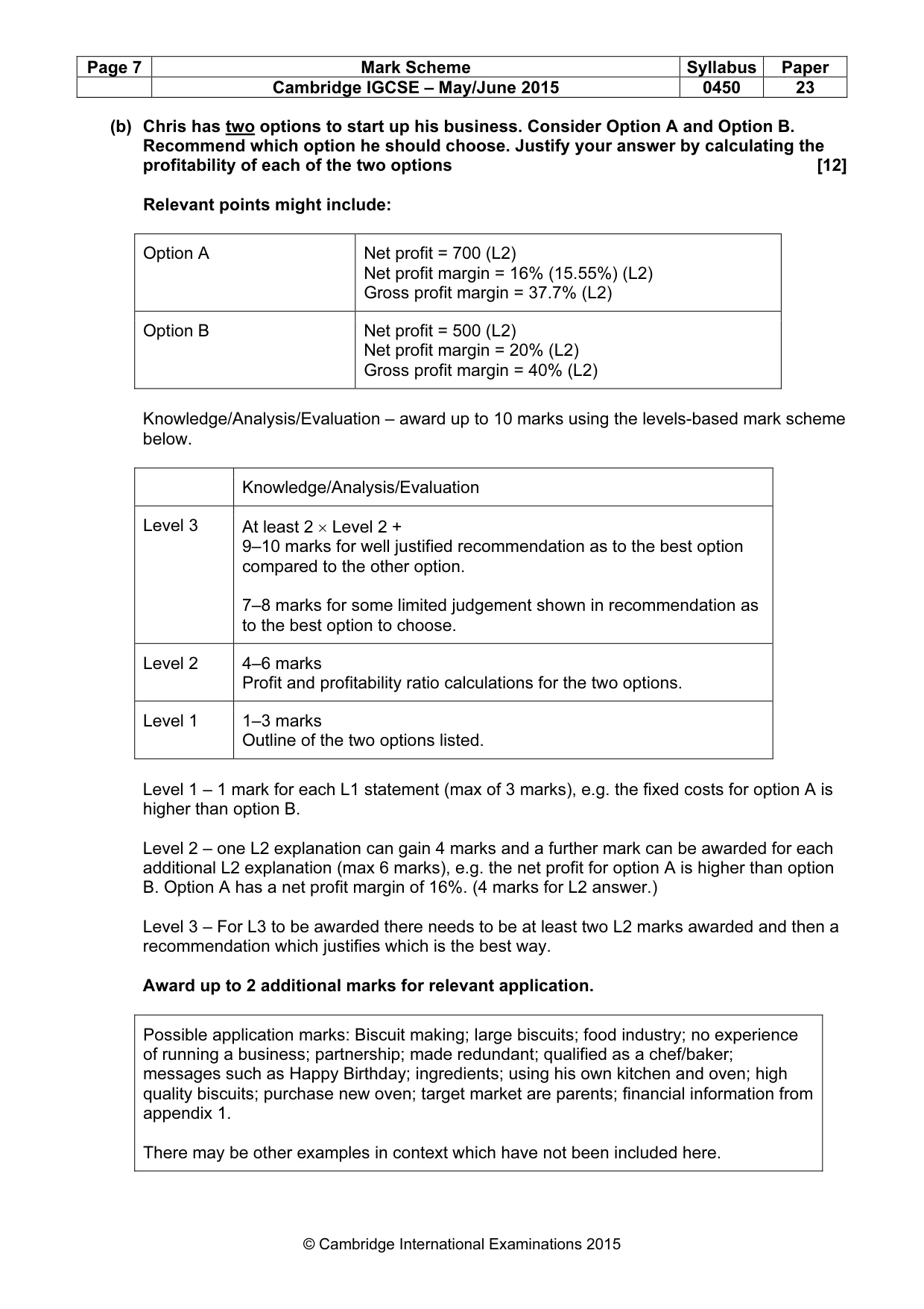 Mark scheme, page 7 of 9
