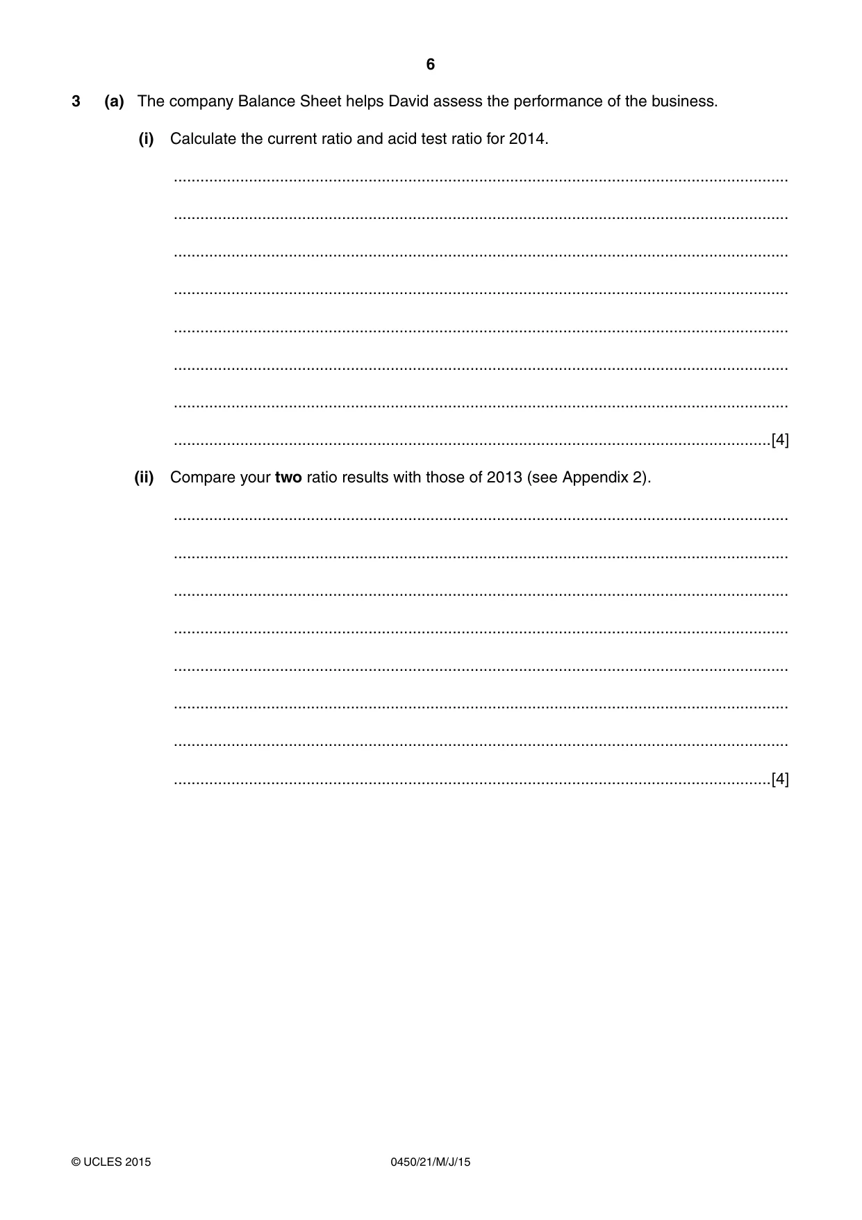 Cambridge IGCSE Business Studies 0450 2015 May/June Paper 2 · Variant 1 question paper, page 6 of 12