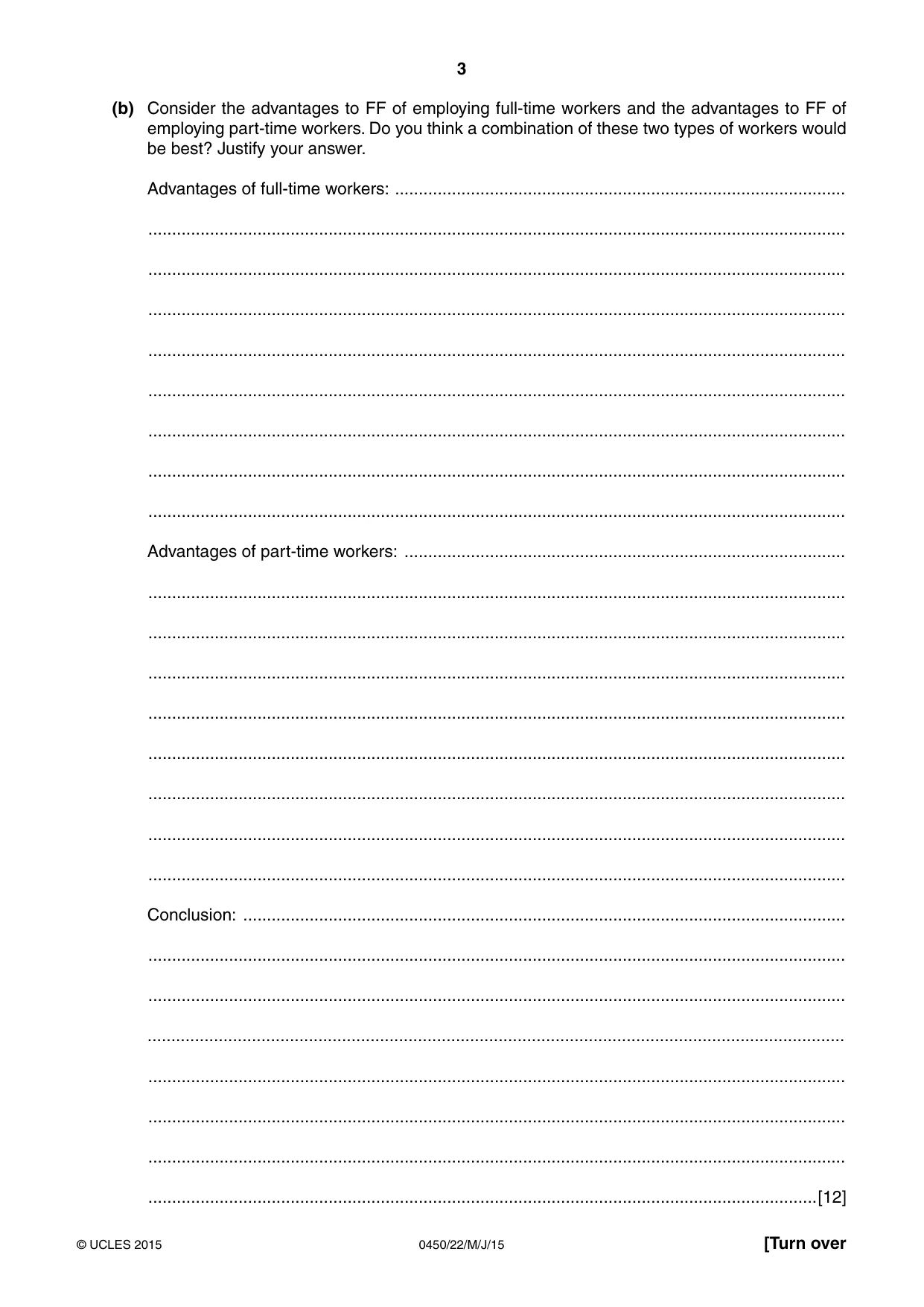 Cambridge IGCSE Business Studies 0450 2015 May/June Paper 2 · Variant 2 question paper, page 3 of 12