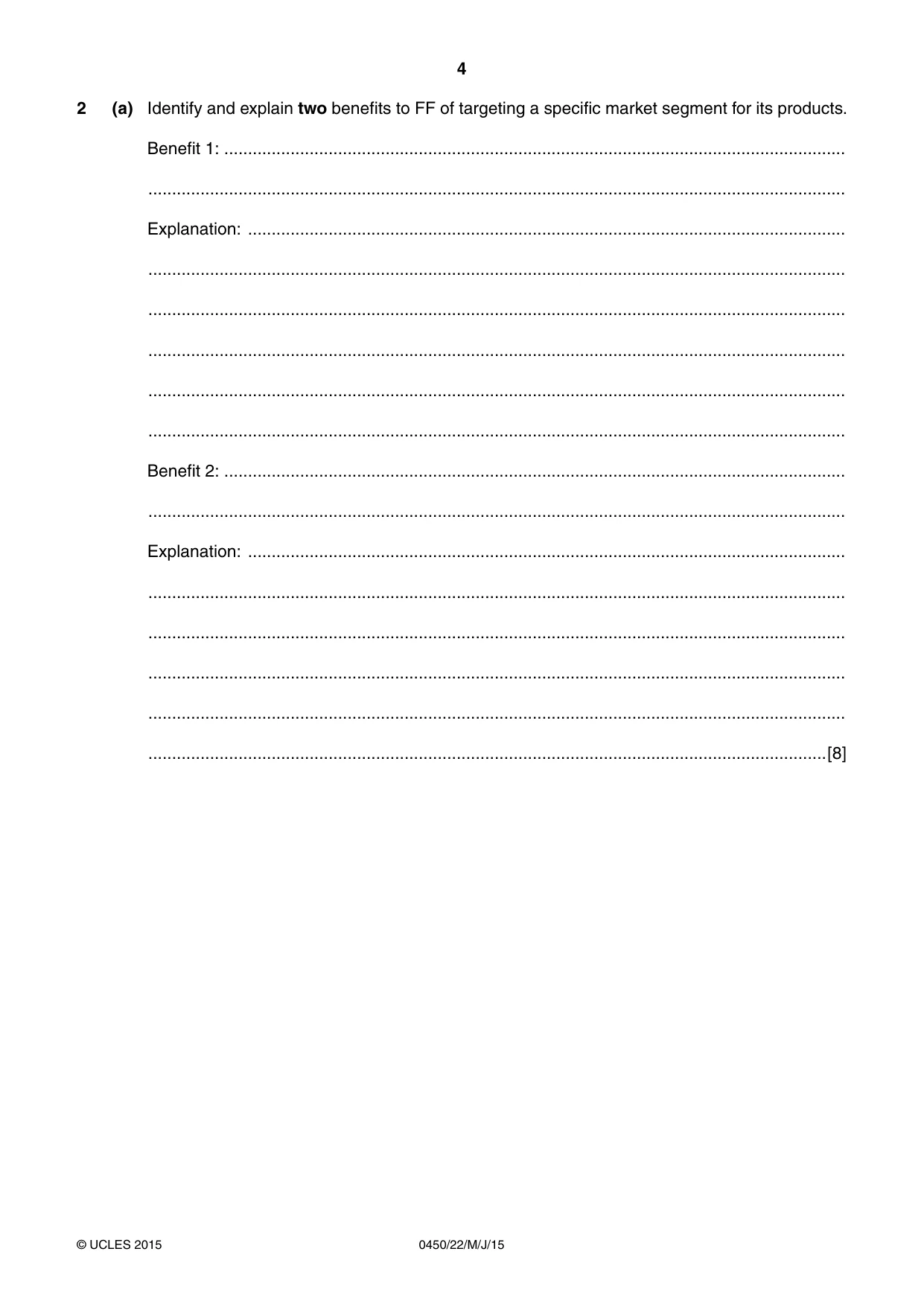 Cambridge IGCSE Business Studies 0450 2015 May/June Paper 2 · Variant 2 question paper, page 4 of 12