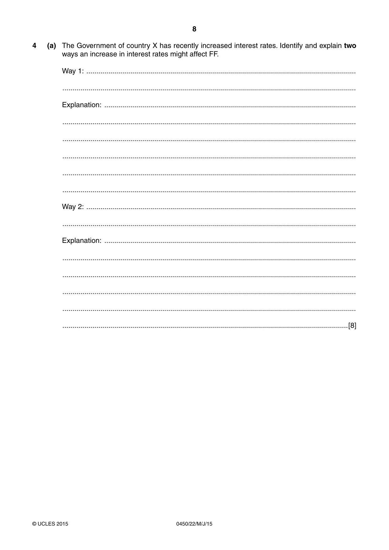 Cambridge IGCSE Business Studies 0450 2015 May/June Paper 2 · Variant 2 question paper, page 8 of 12