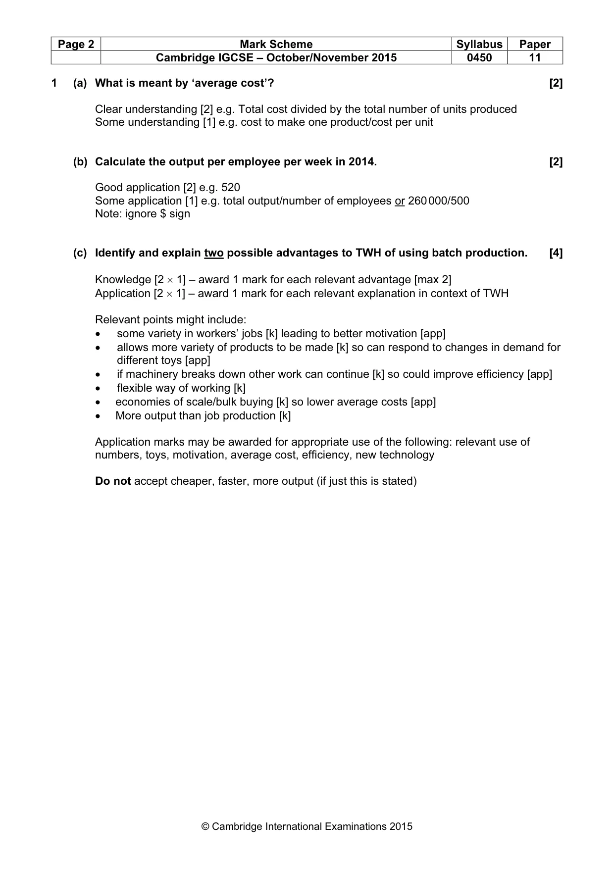 Mark scheme, page 2 of 10