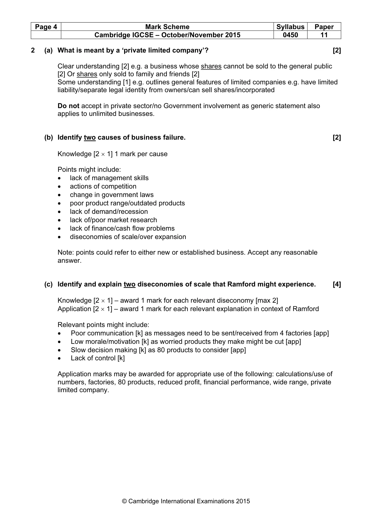 Mark scheme, page 4 of 10