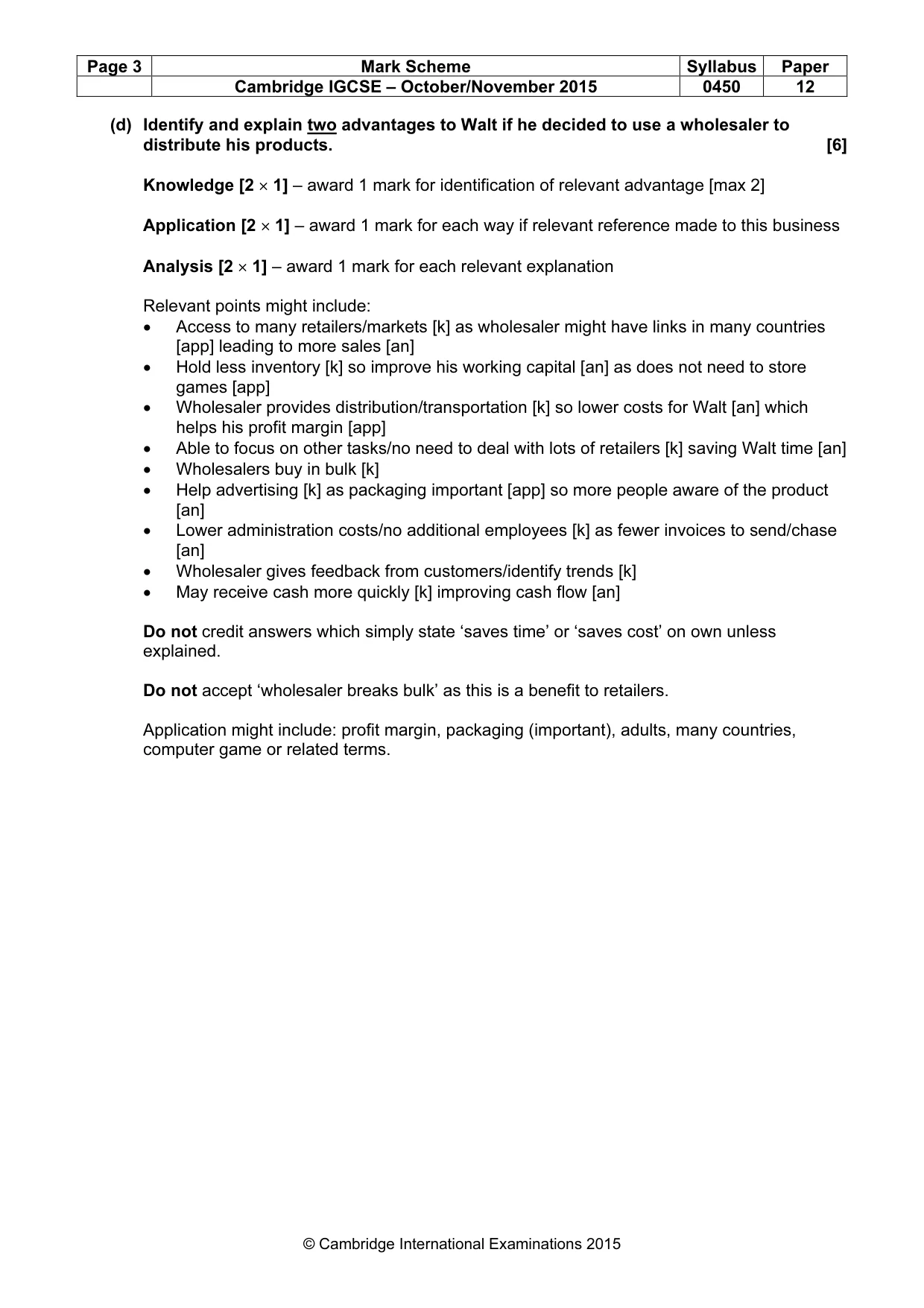 Mark scheme, page 3 of 11