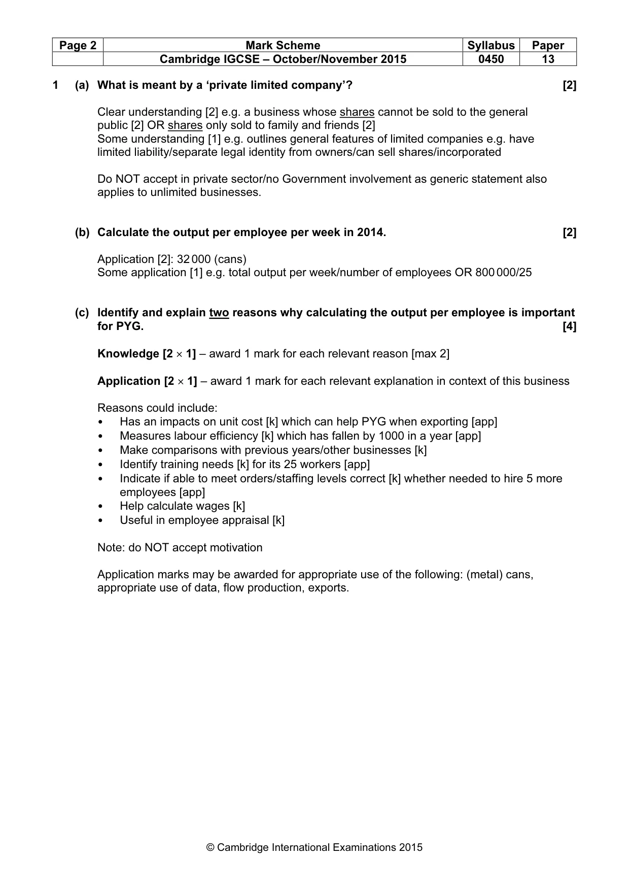 Mark scheme, page 2 of 10